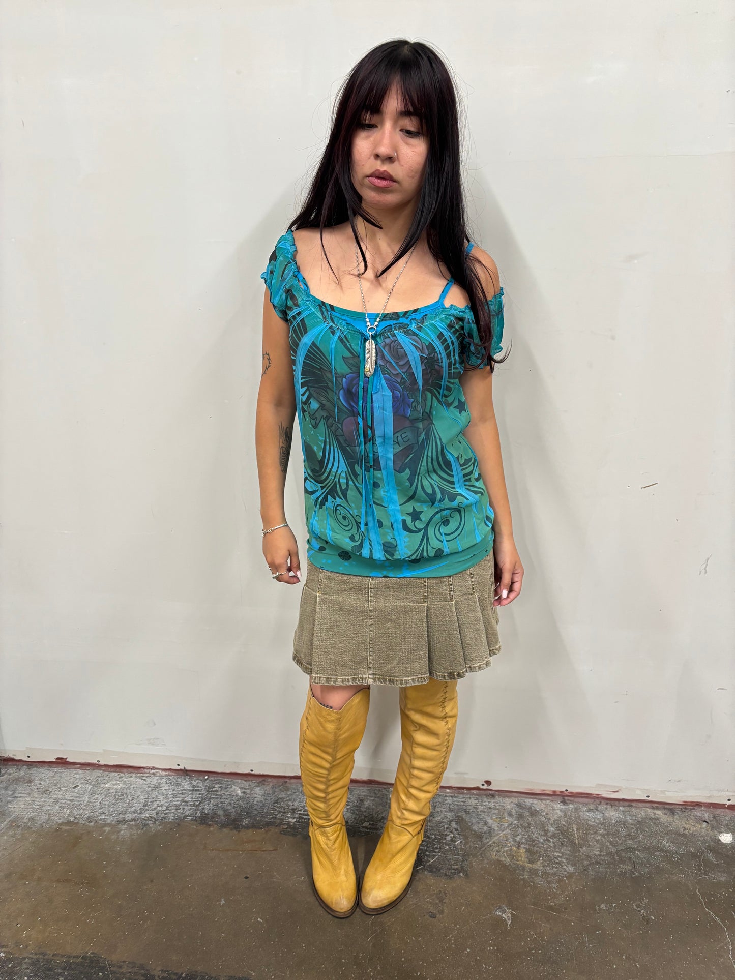 Blue Sheer Love Top