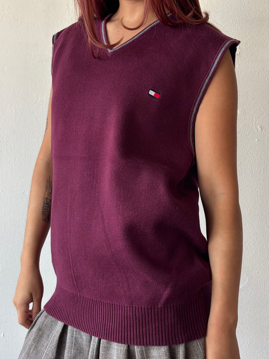 Vintage Tommy Hilfiger Maroon Vest