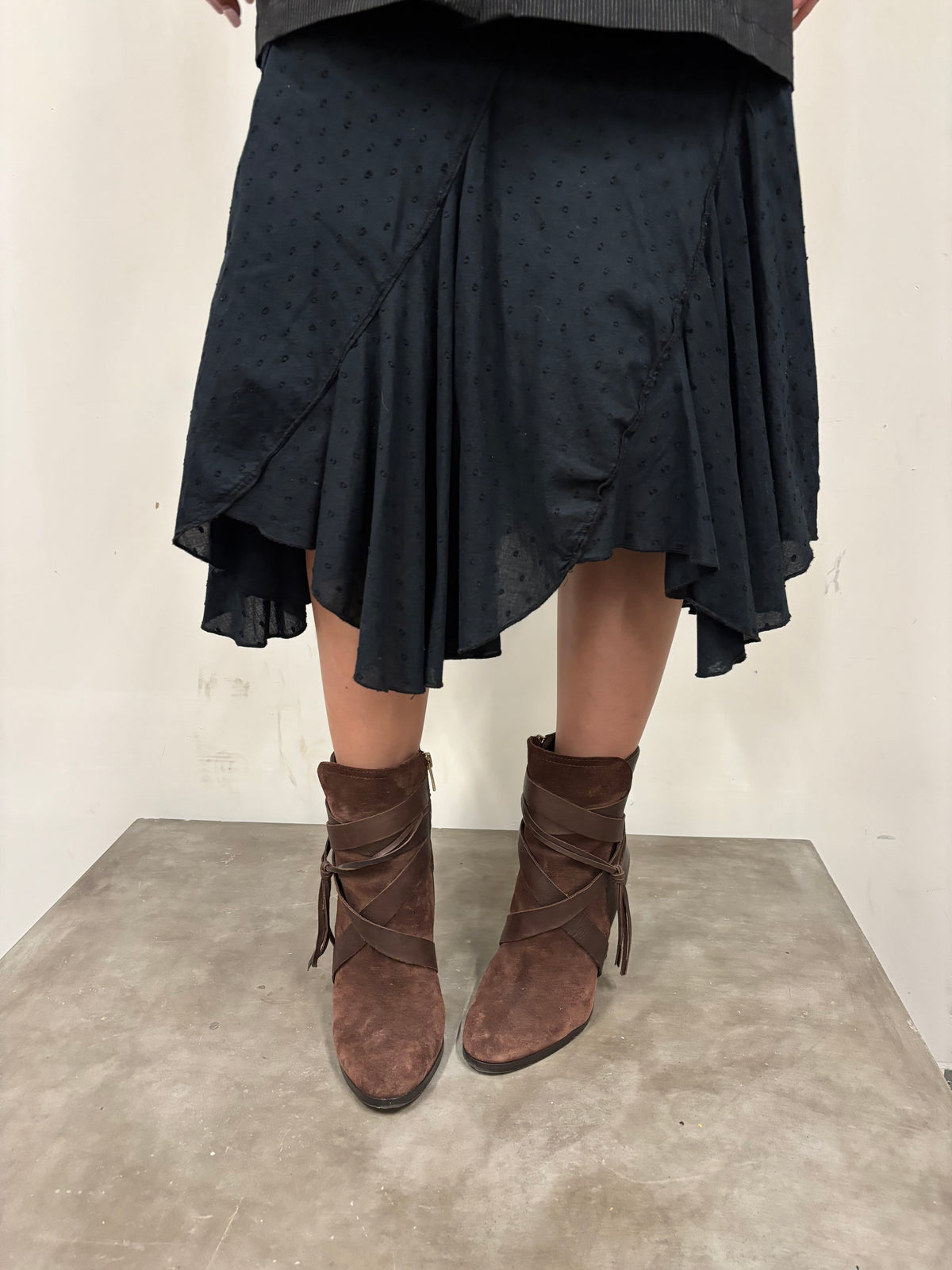 Vince Camato Brown Suede Leather Fringe Boots