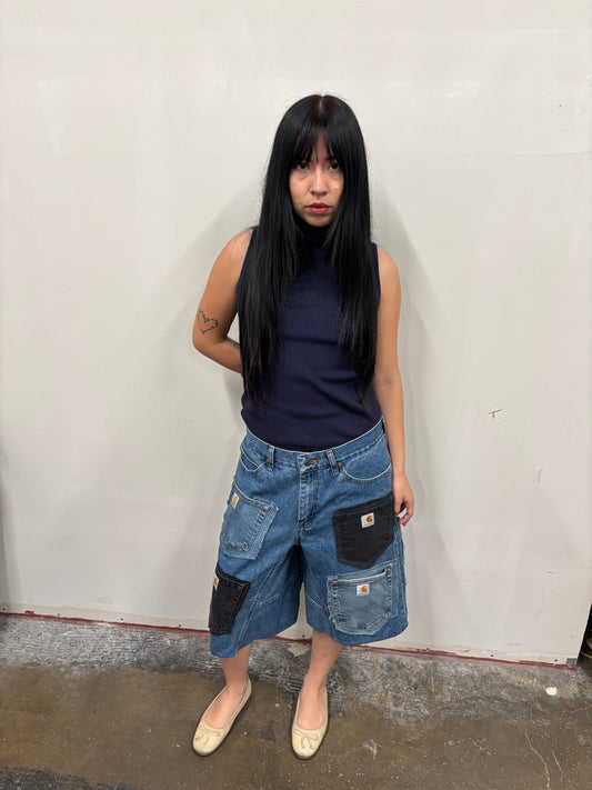 Reworked Lee Patchwork Jorts