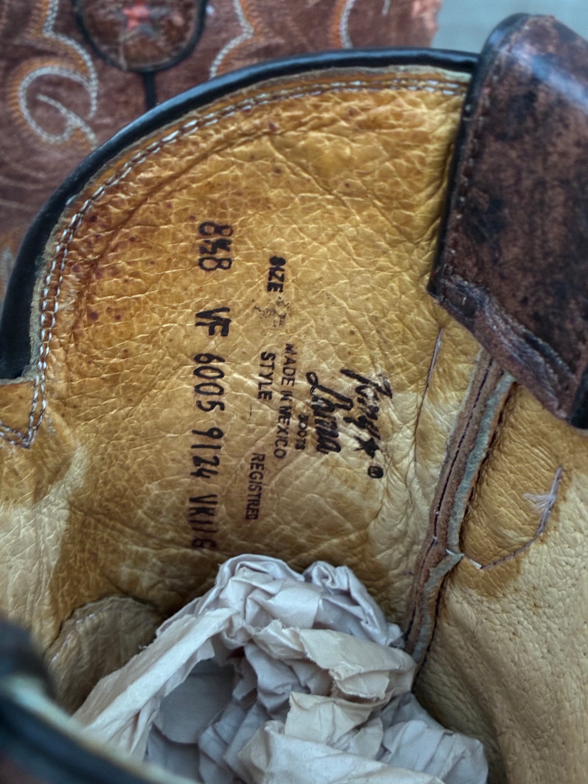 Vintage Brown Tony Lama Leather Cowboy Boots