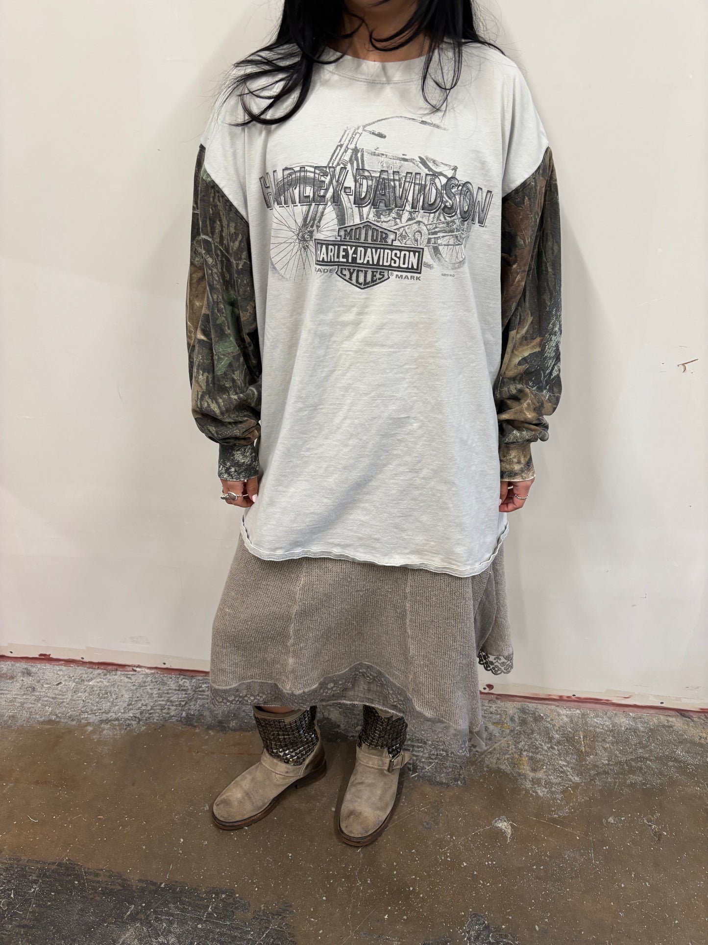 Reworked Harley Davidson Camo Shirt