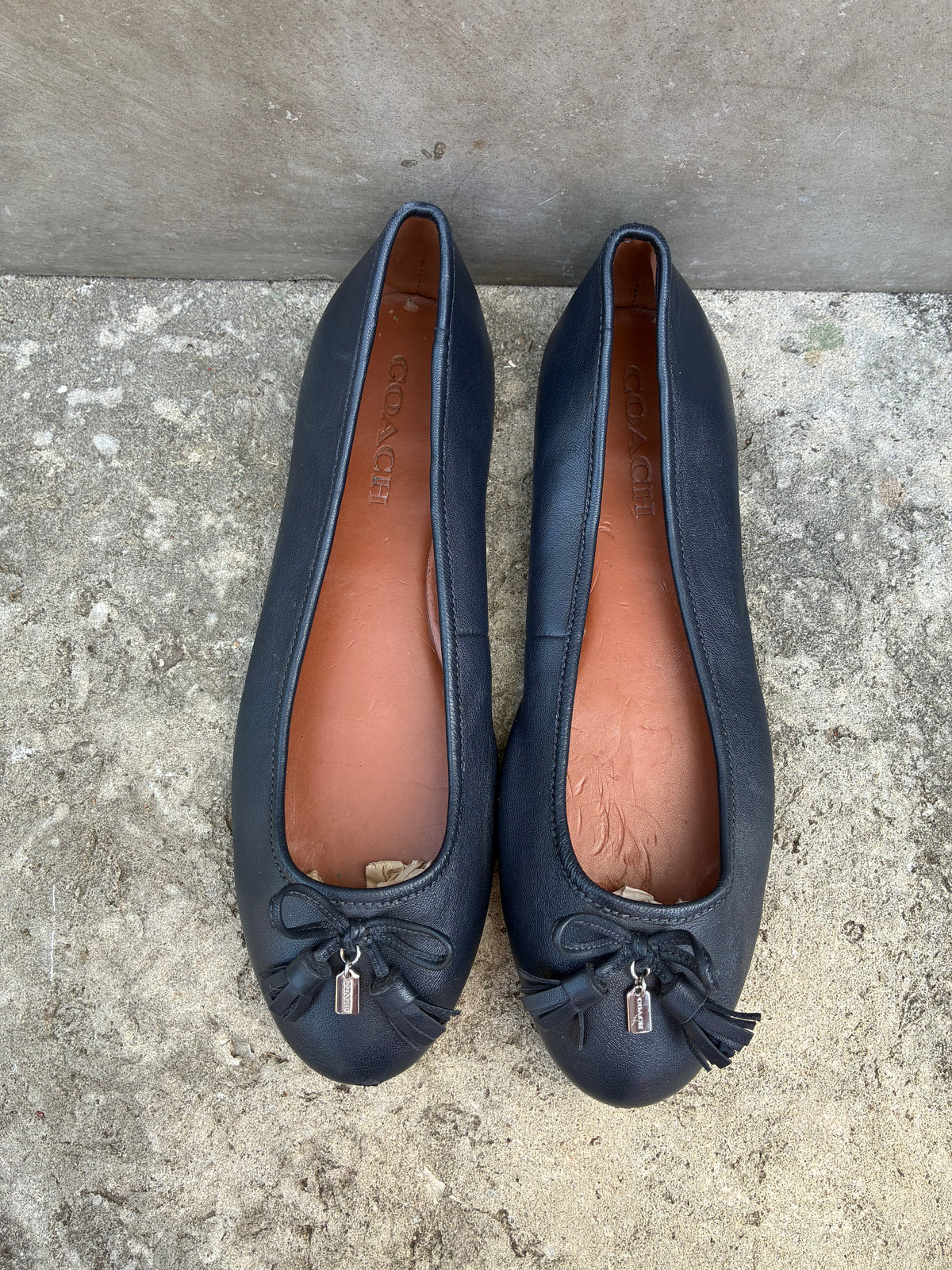 COACH Navy Blue Ballet Flats