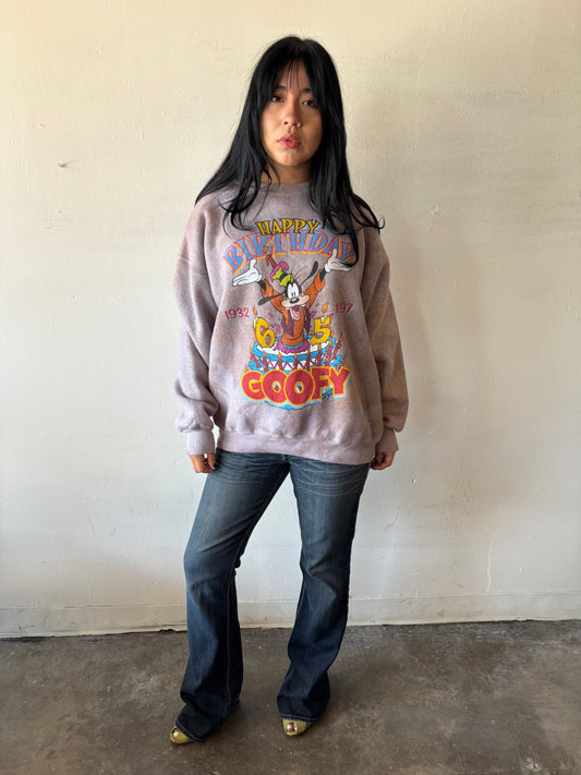 Vintage Happy Birthday Goofy Crewneck