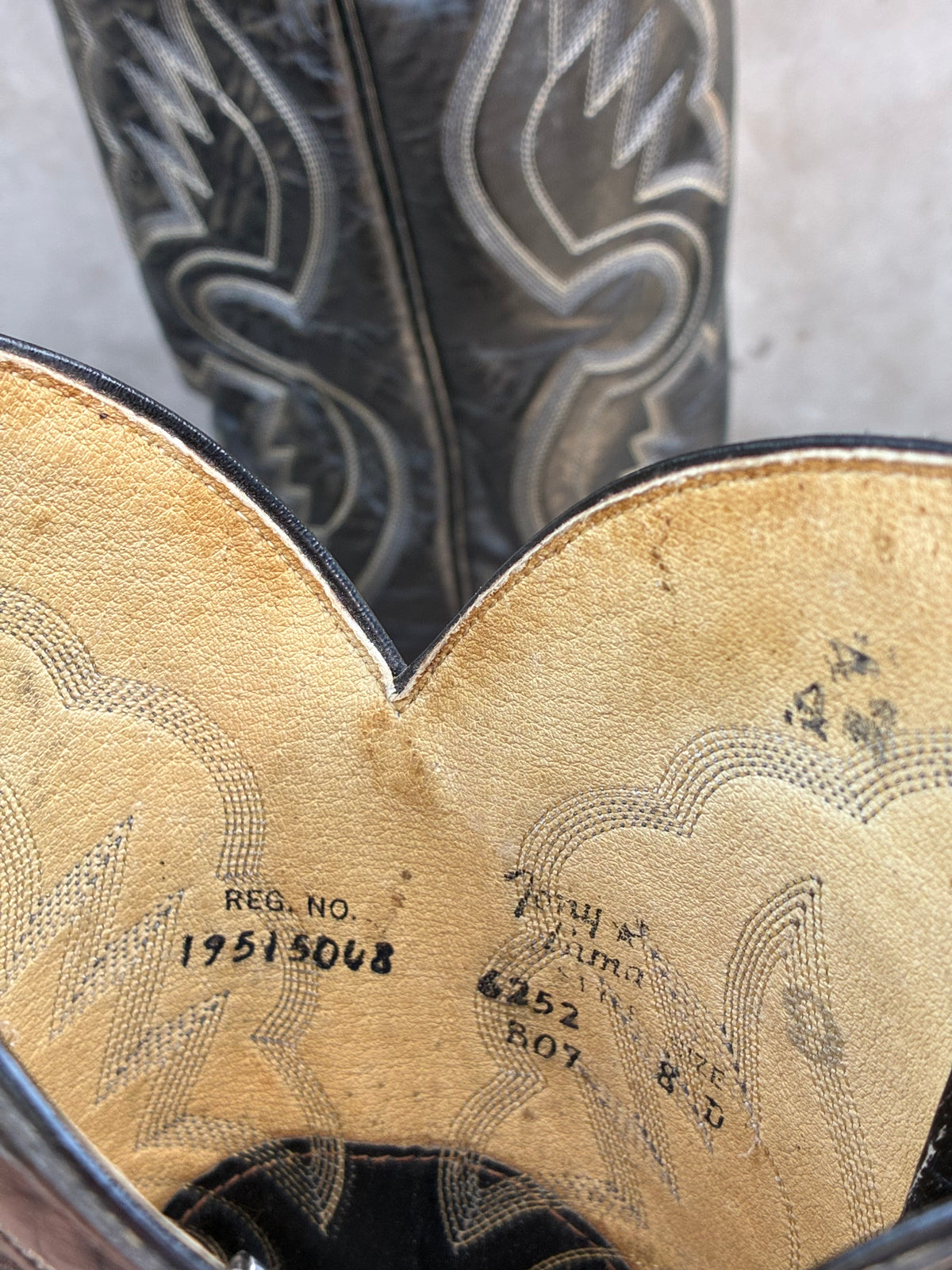 Vintage 1980s Tony Lama Black Leather Cowboy Boots
