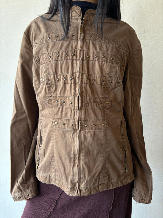 Vintage Brown Studded Jacket