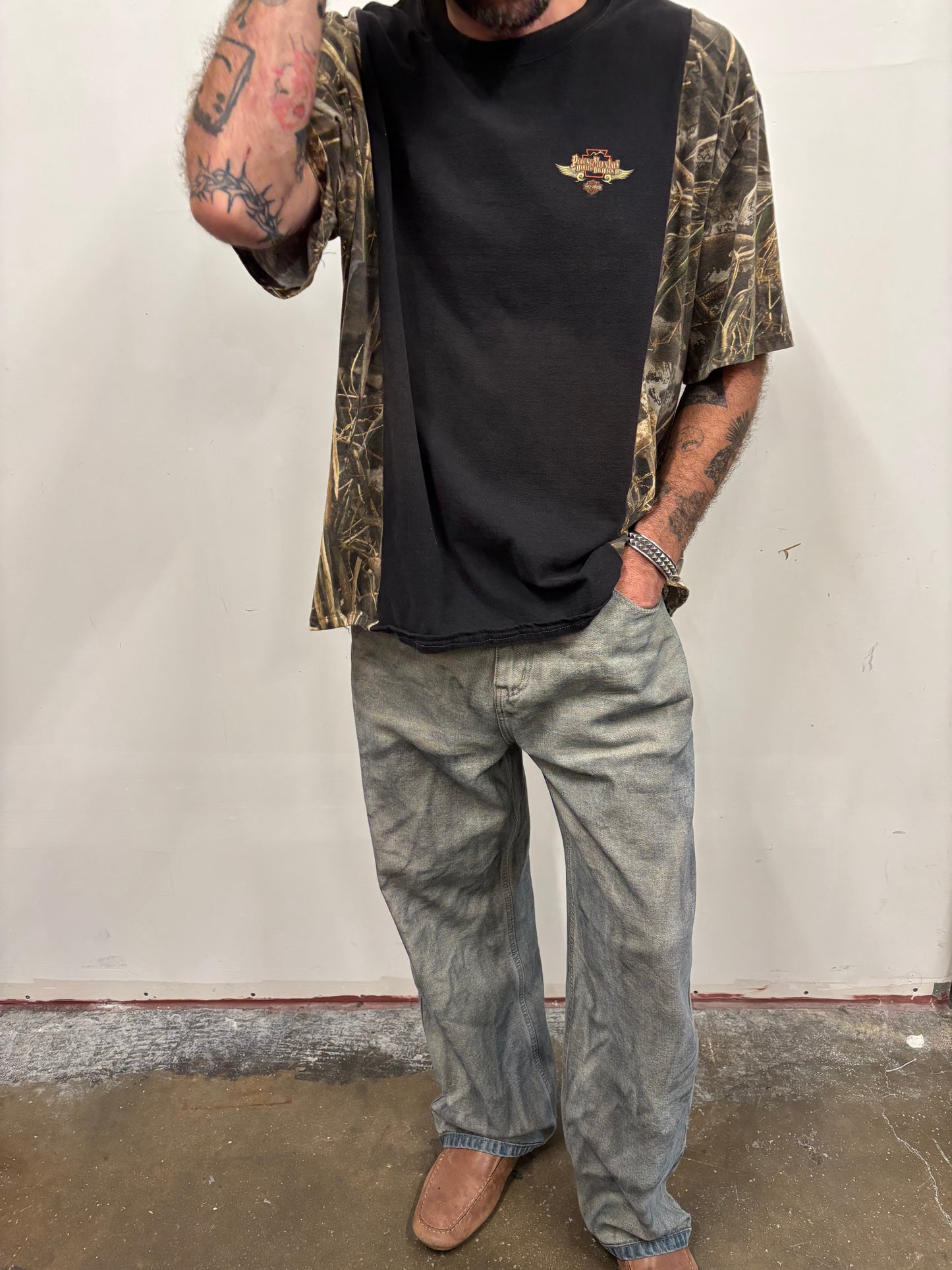 Reworked Harley Davidson Camo Shirt