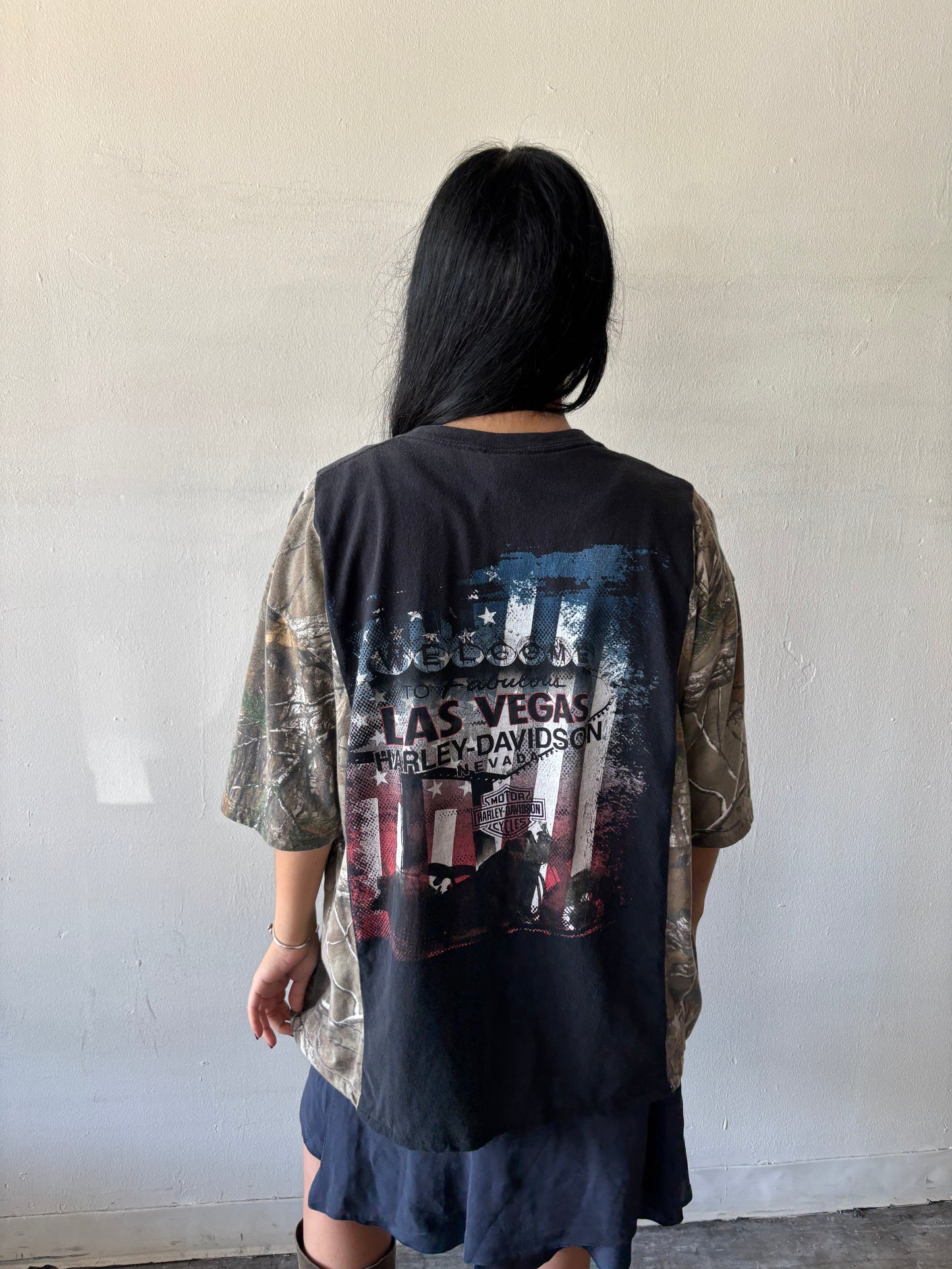 Reworked Harley Davidson Camo Shirt