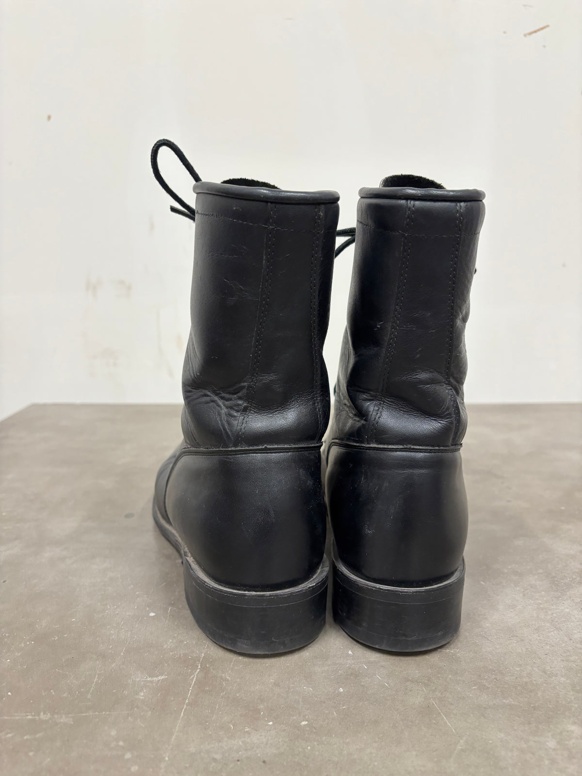 Vintage Justin Black Leather Lace Up Boots
