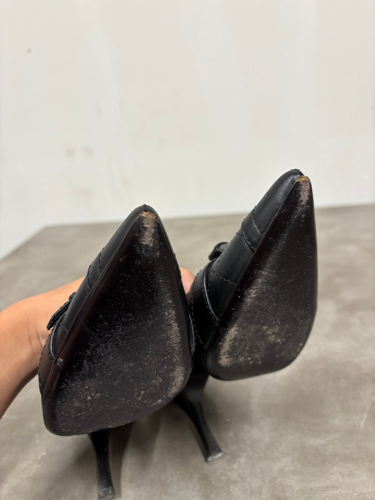 Burberry Black Quilted Leather Buckle Heels