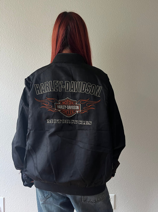 Vintage Harley Davidson Flames Windbreaker