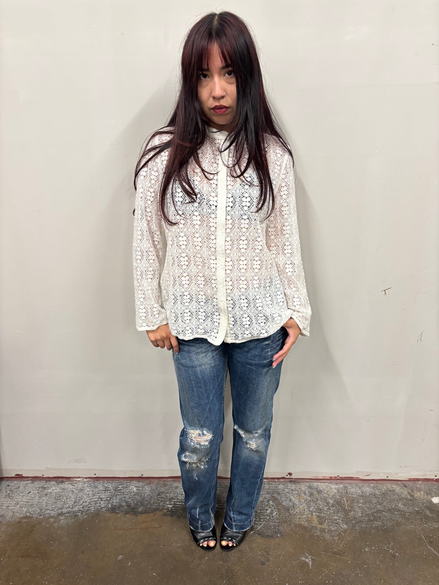 Liz Clairborne Lace Button Up