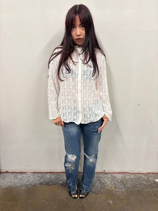 Liz Clairborne Lace Button Up
