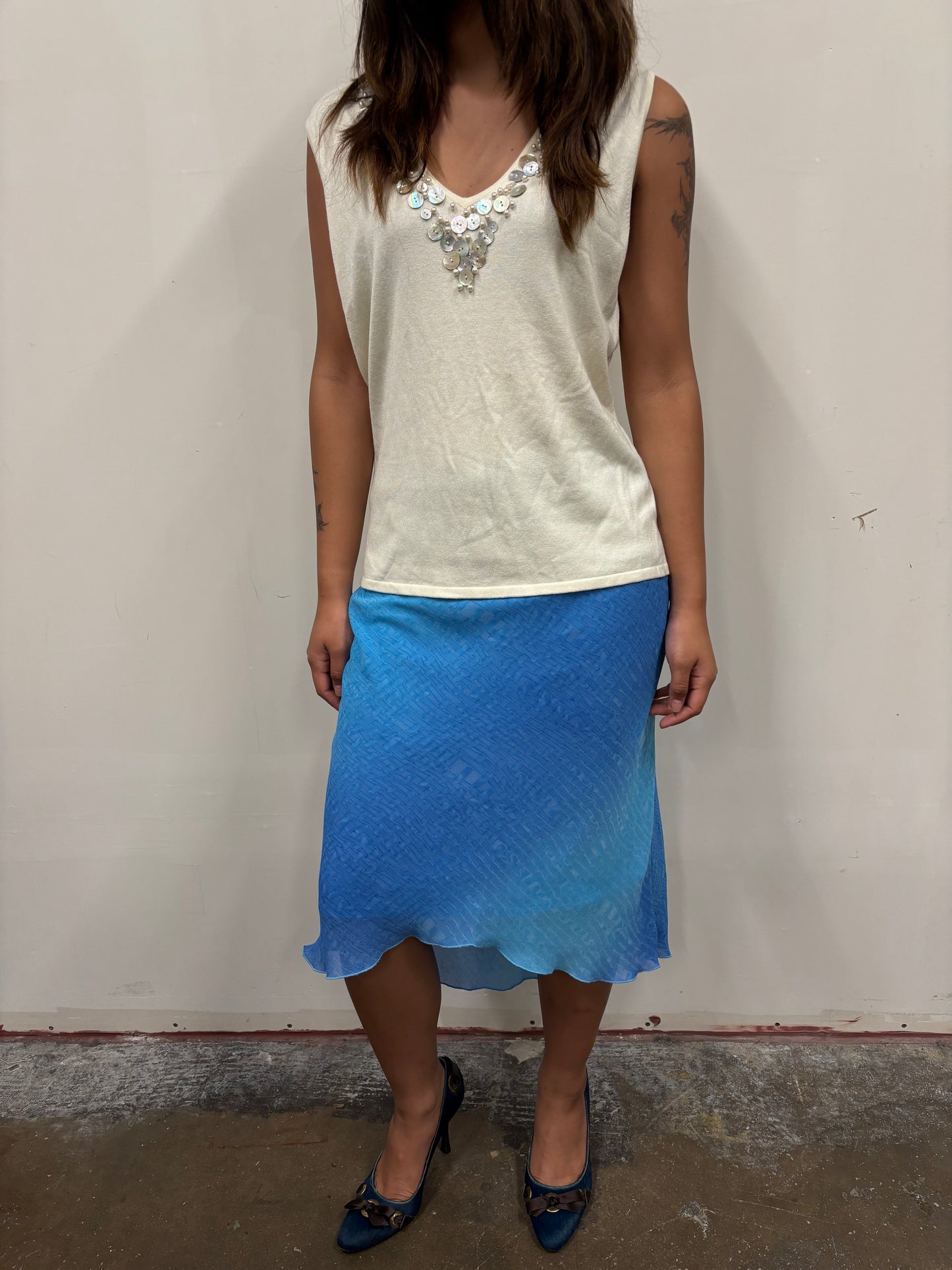 White Tank W/ Button Details