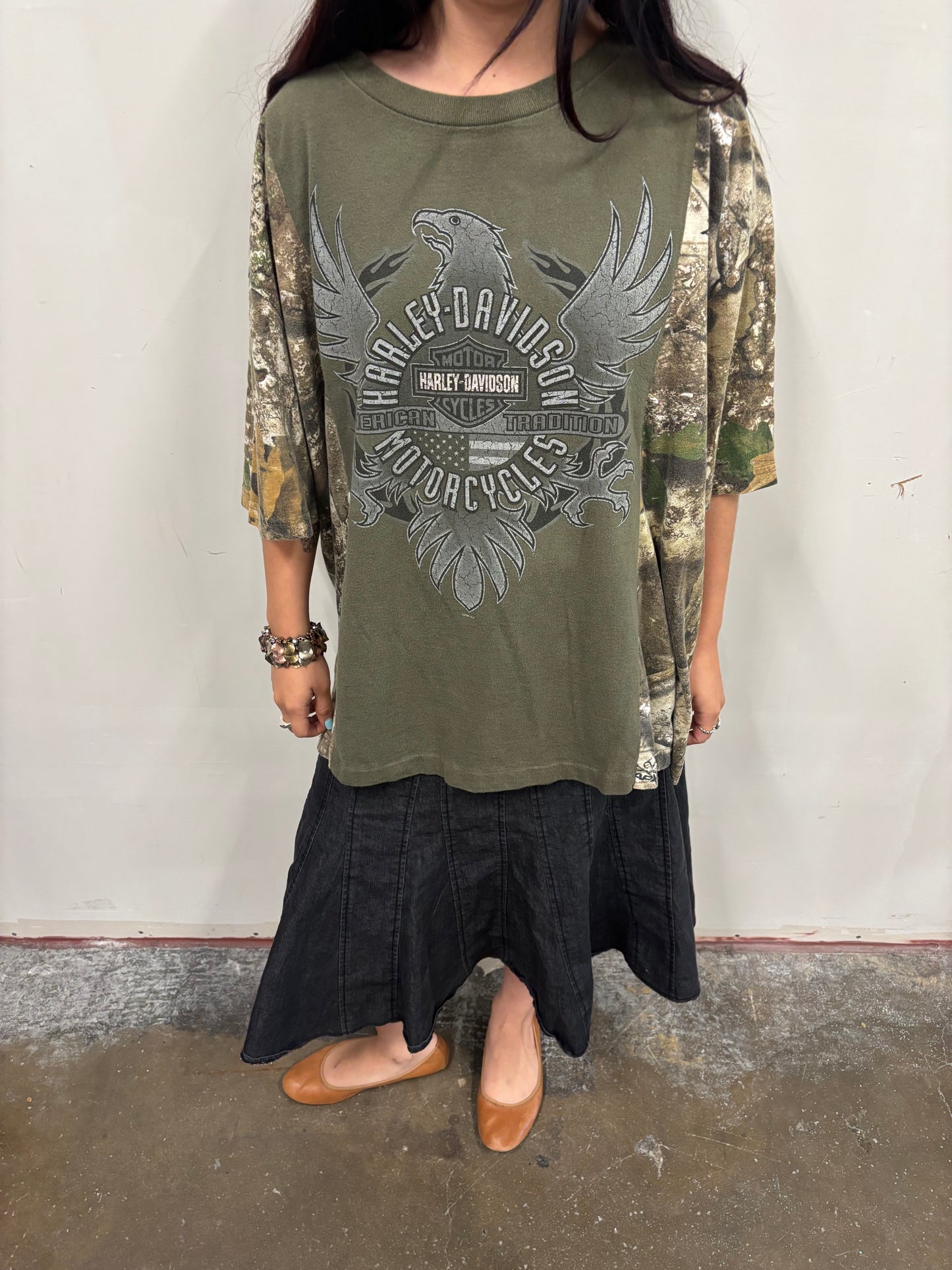 Reworked Harley Davidson Camo Shirt