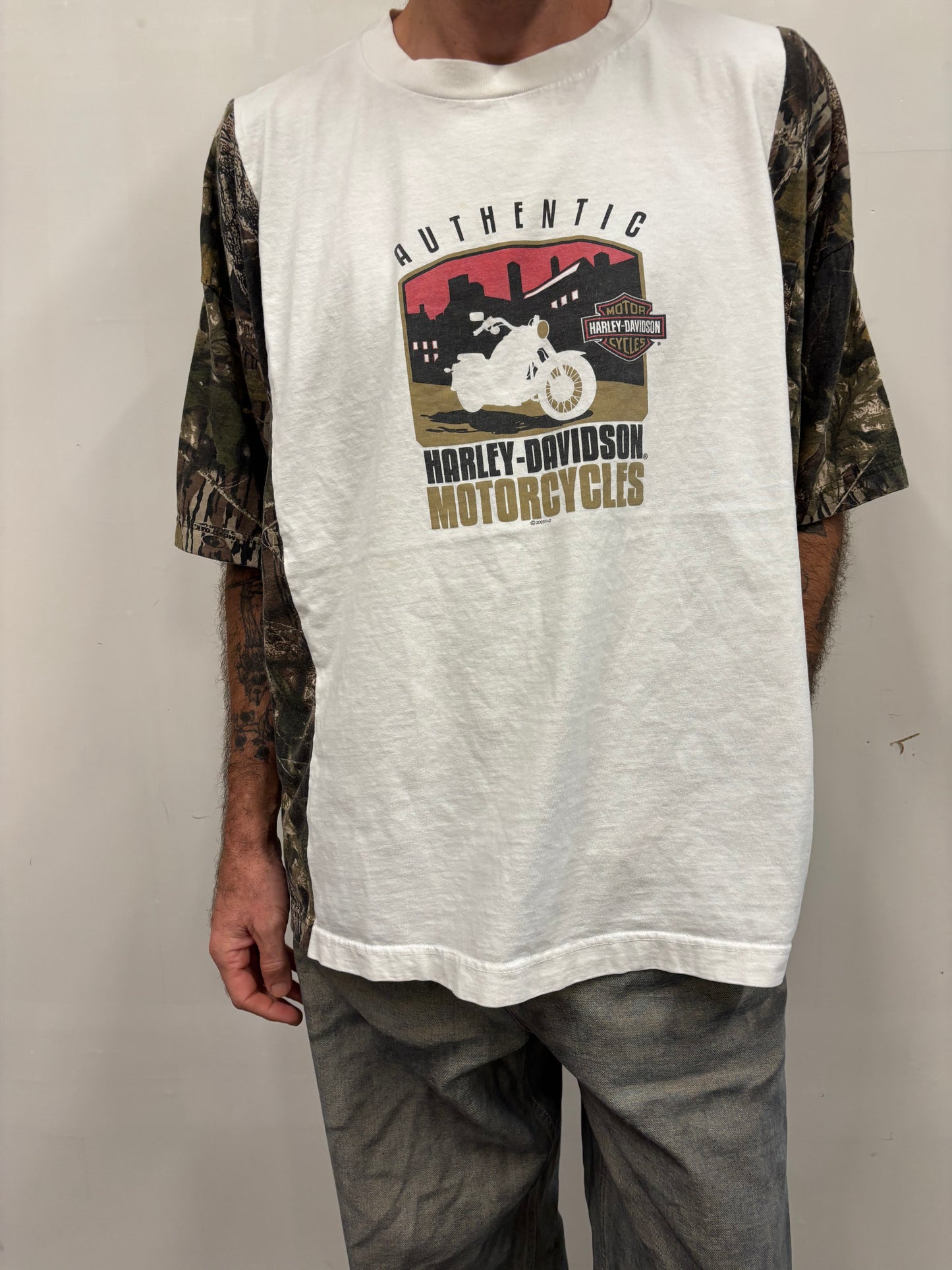 Reworked Harley Davidson Camo Shirt