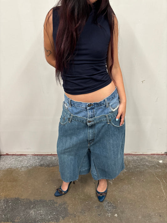 Reworked Double Denim Jorts