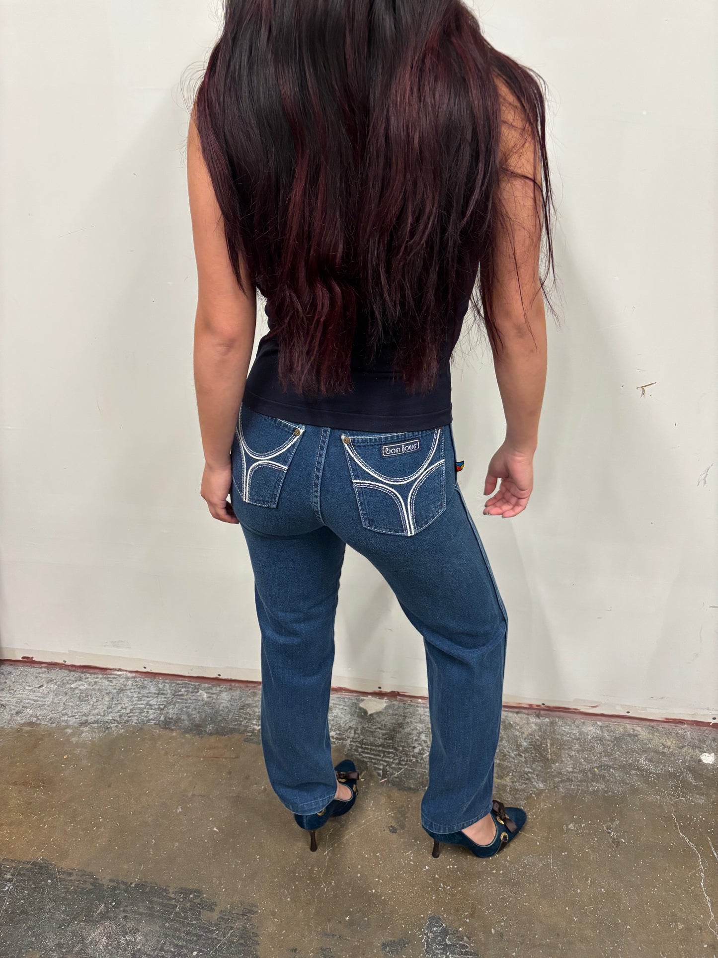 Vintage Bonjour Blue Jeans