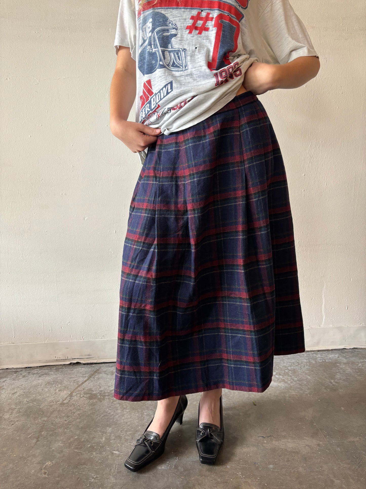 Vintage L.L Bean Plaid Maxi Skirt