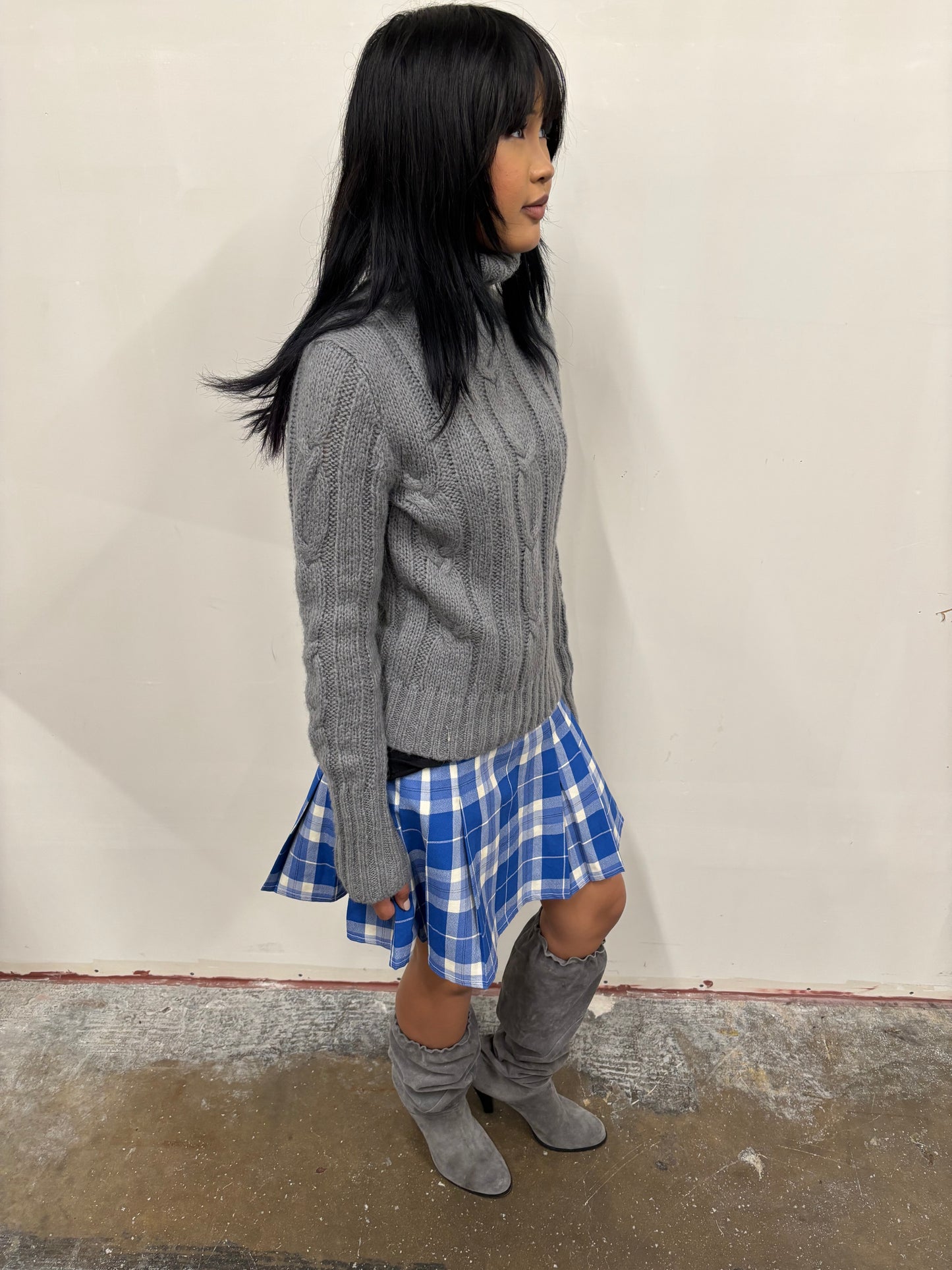 Blue Plaid Skirt