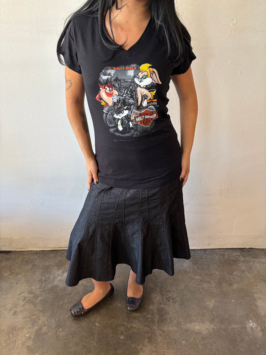 Vintage Looney Tunes Harley Davidson Top
