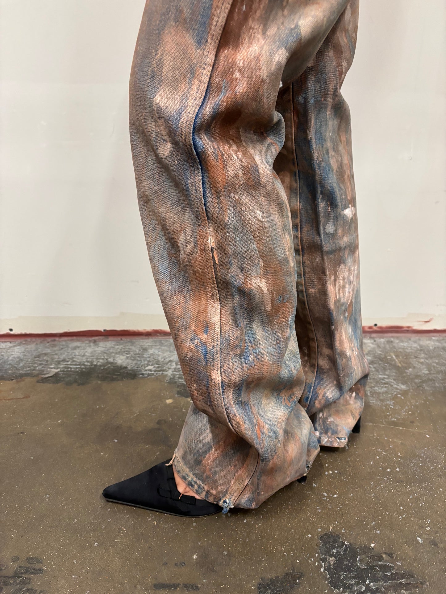 Vintage Wrangler Hand Painted Rusty Jeans