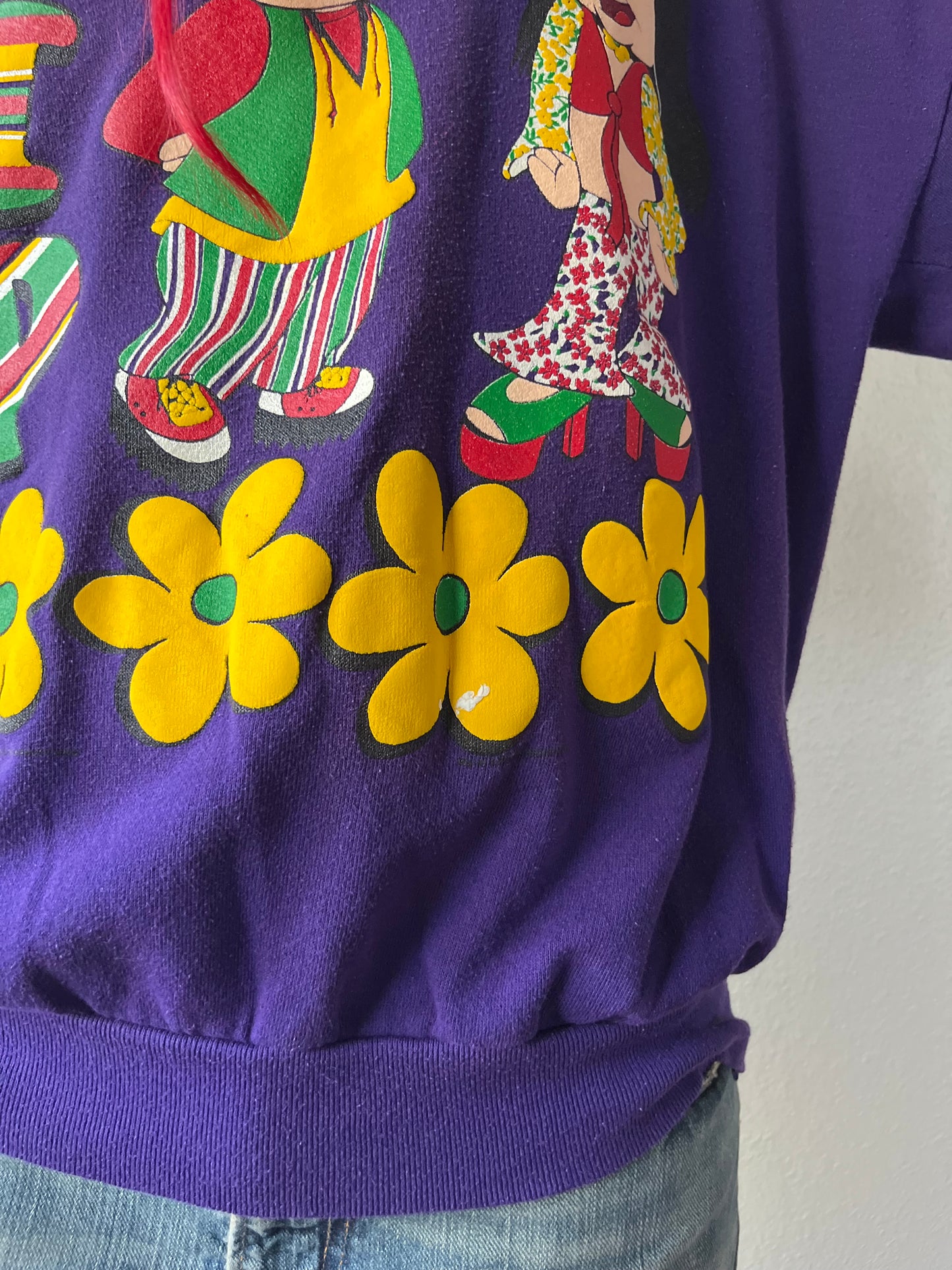 Vintage Hippie Porky & Petunia Pig Crewneck