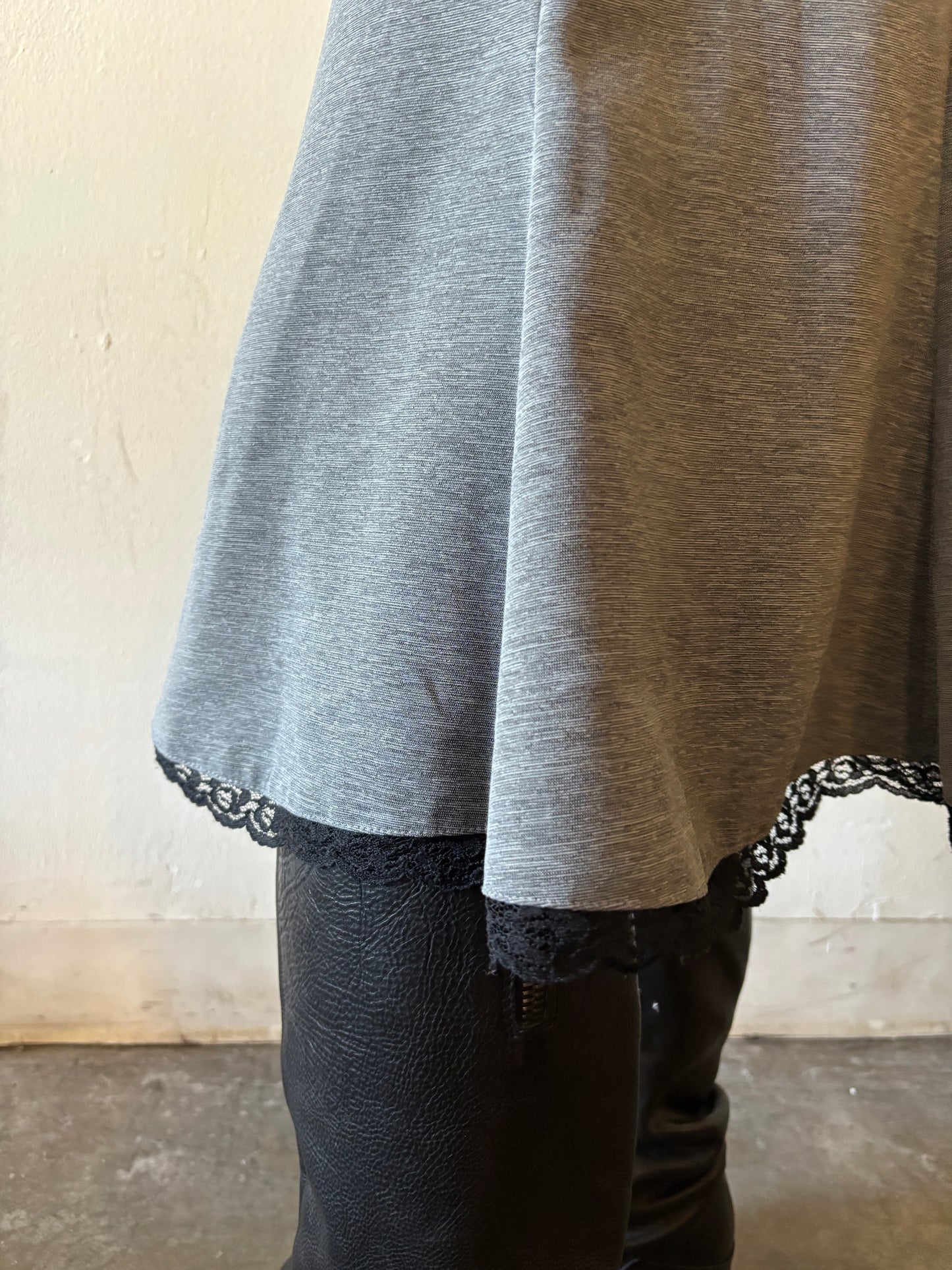 Vintage Laced Trim Midi Skirt