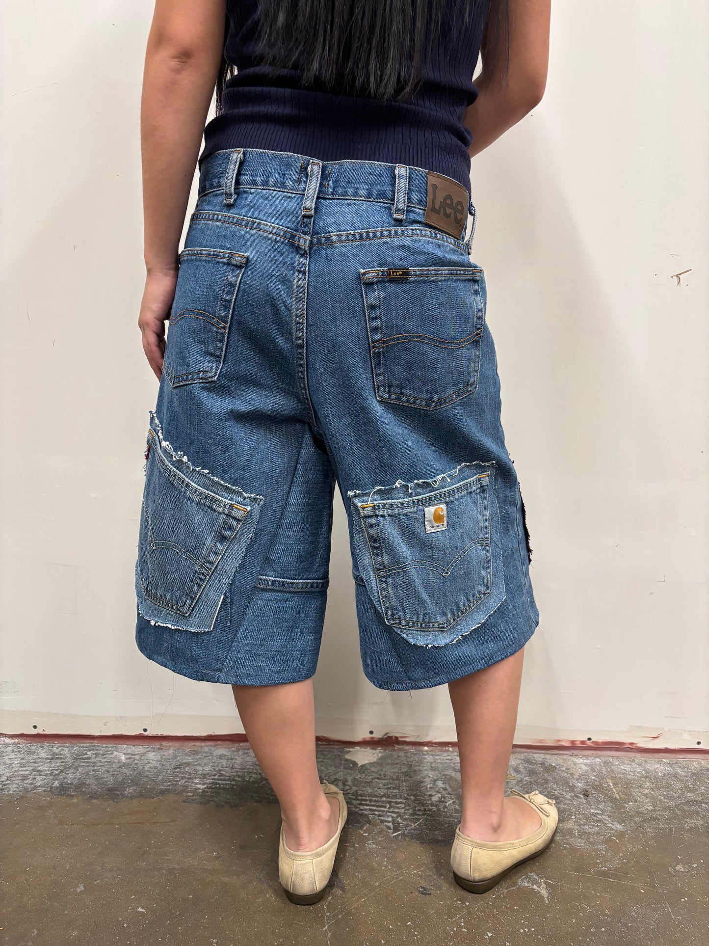 Reworked Lee Patchwork Jorts