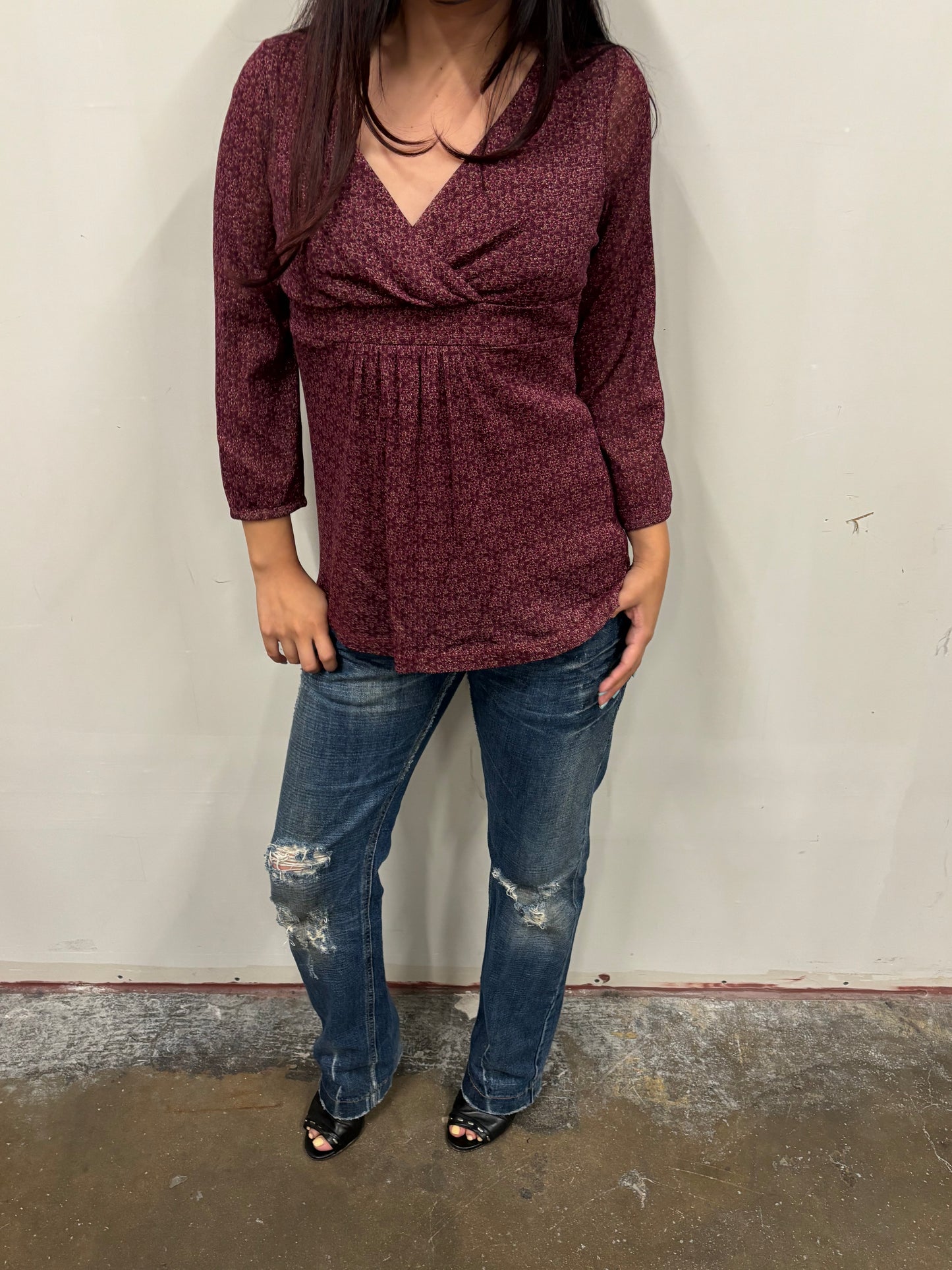 NY Company Maroon Top