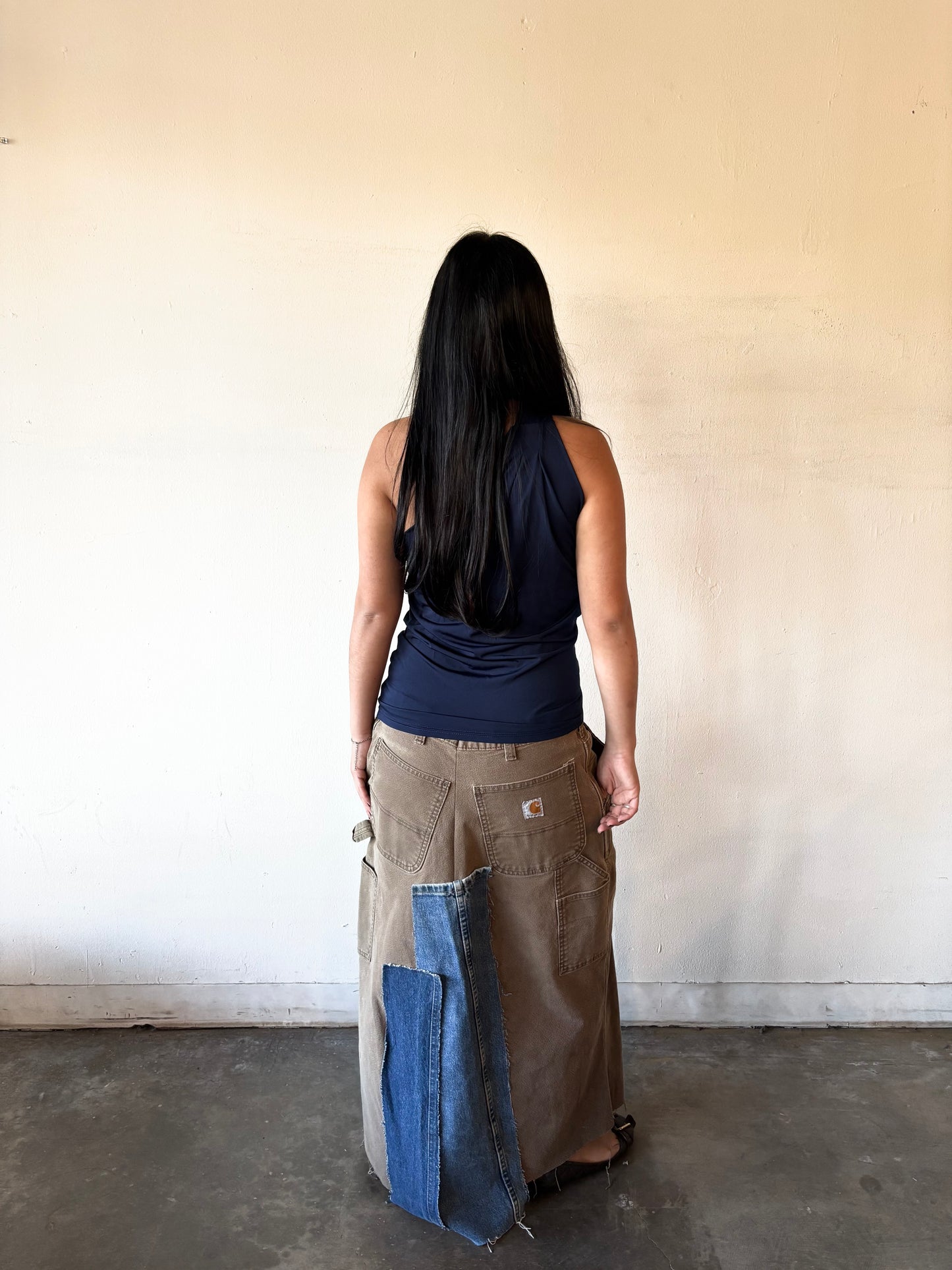 Reworked Carhartt Patchwork Denim Skirt