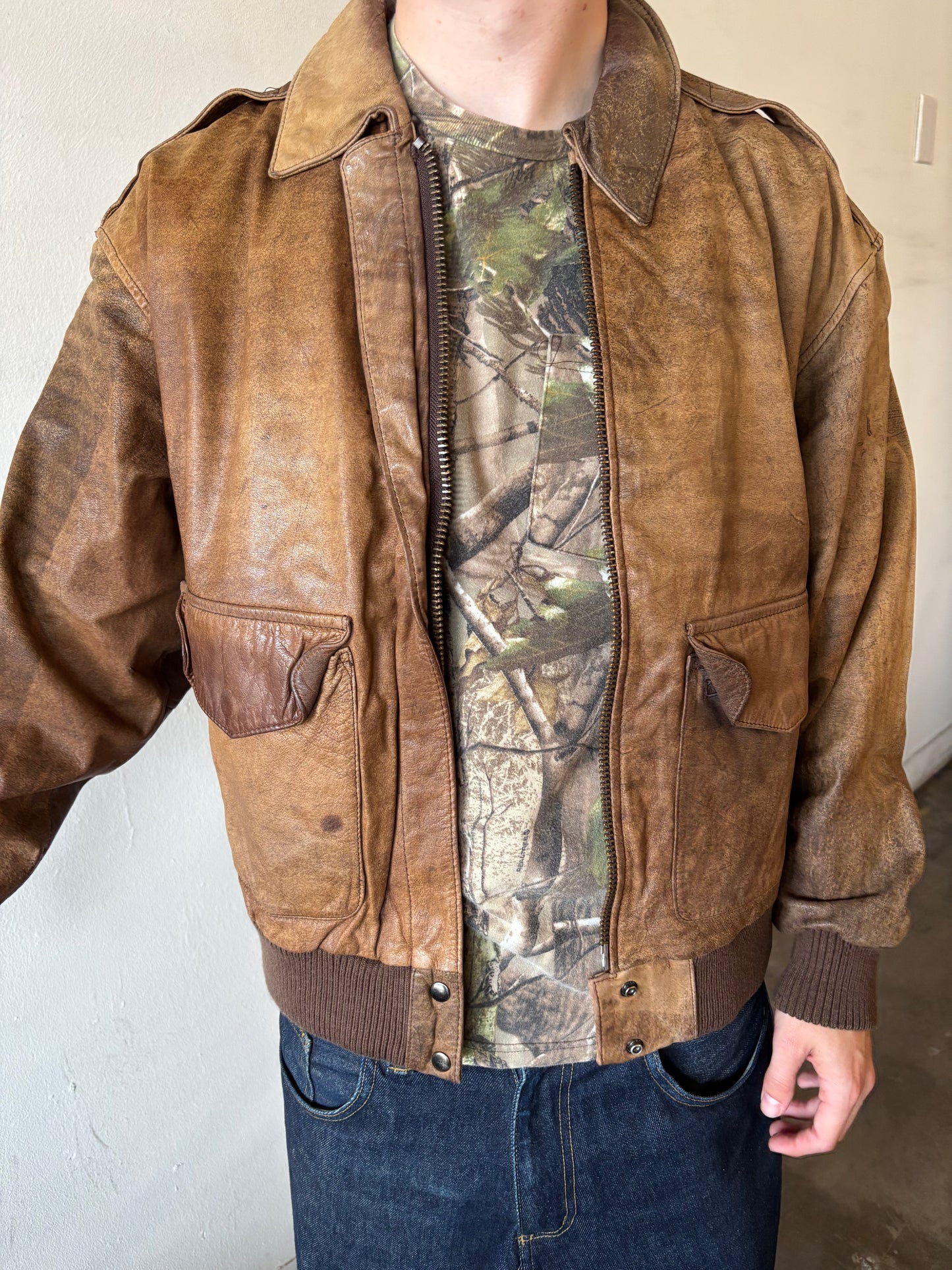 Vintage Brown Leather Jacket