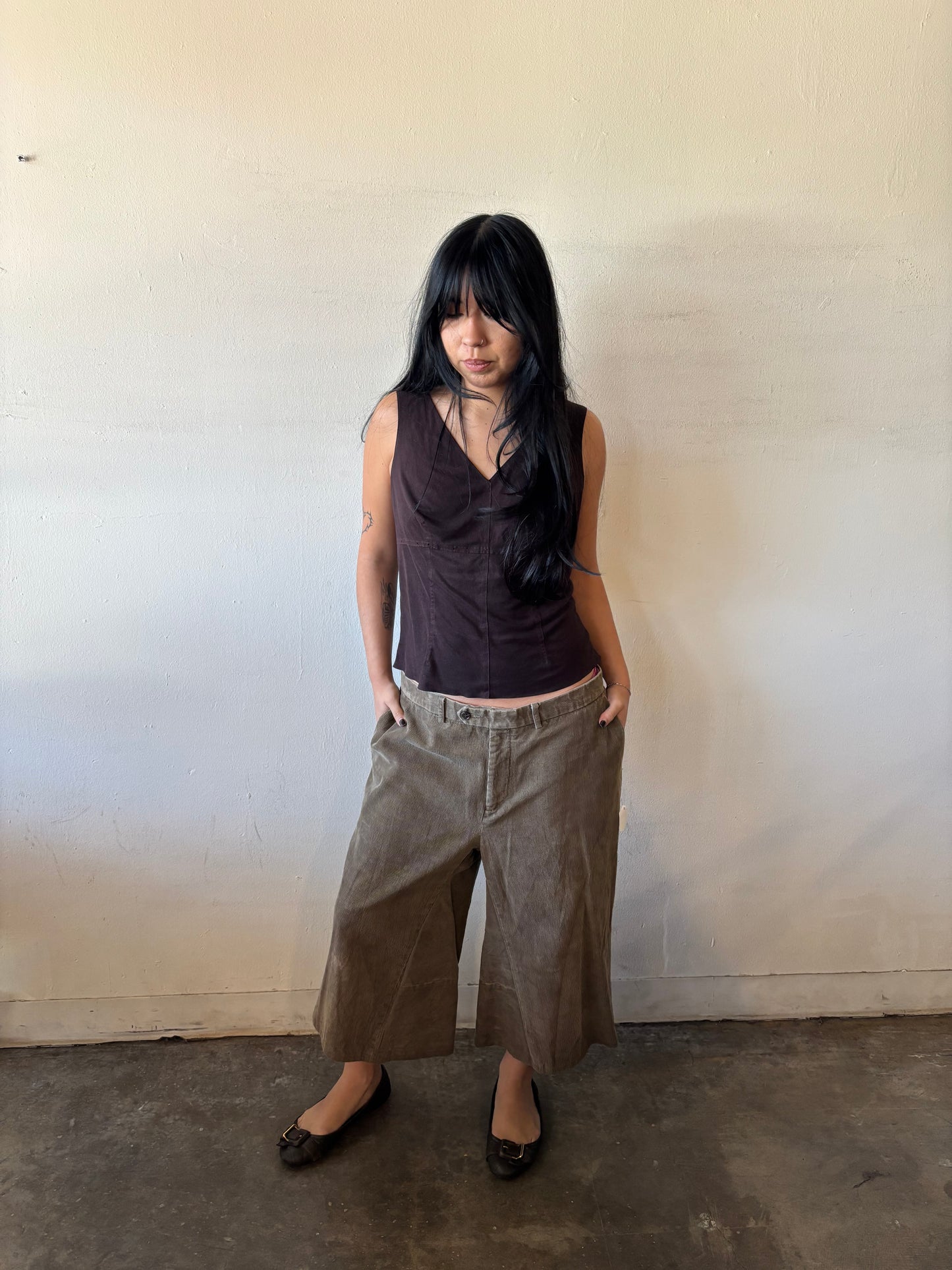 Reworked Khaki Corduroy Jorts