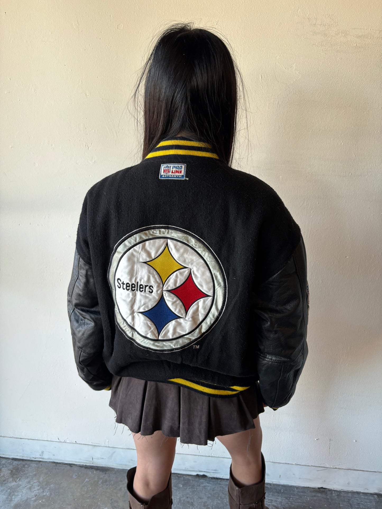 Vintage Pittsburgh Steelers Leather Jacket