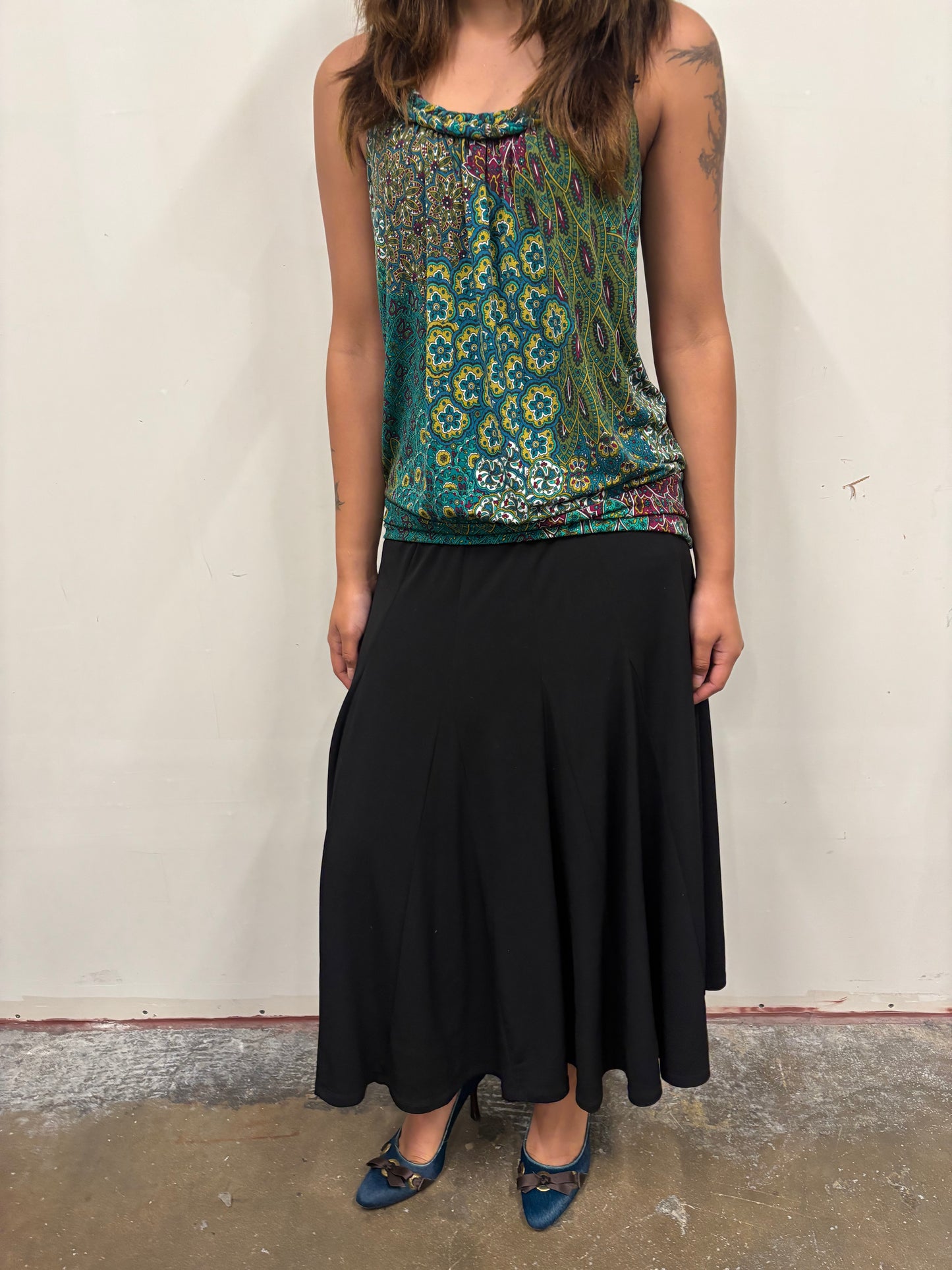 Peacock Print Top