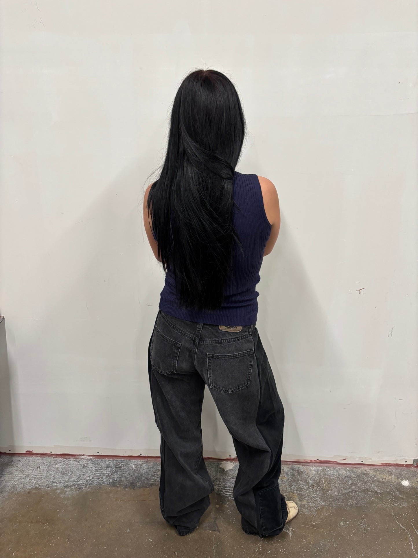 Reworked Wrangler Split Jeans