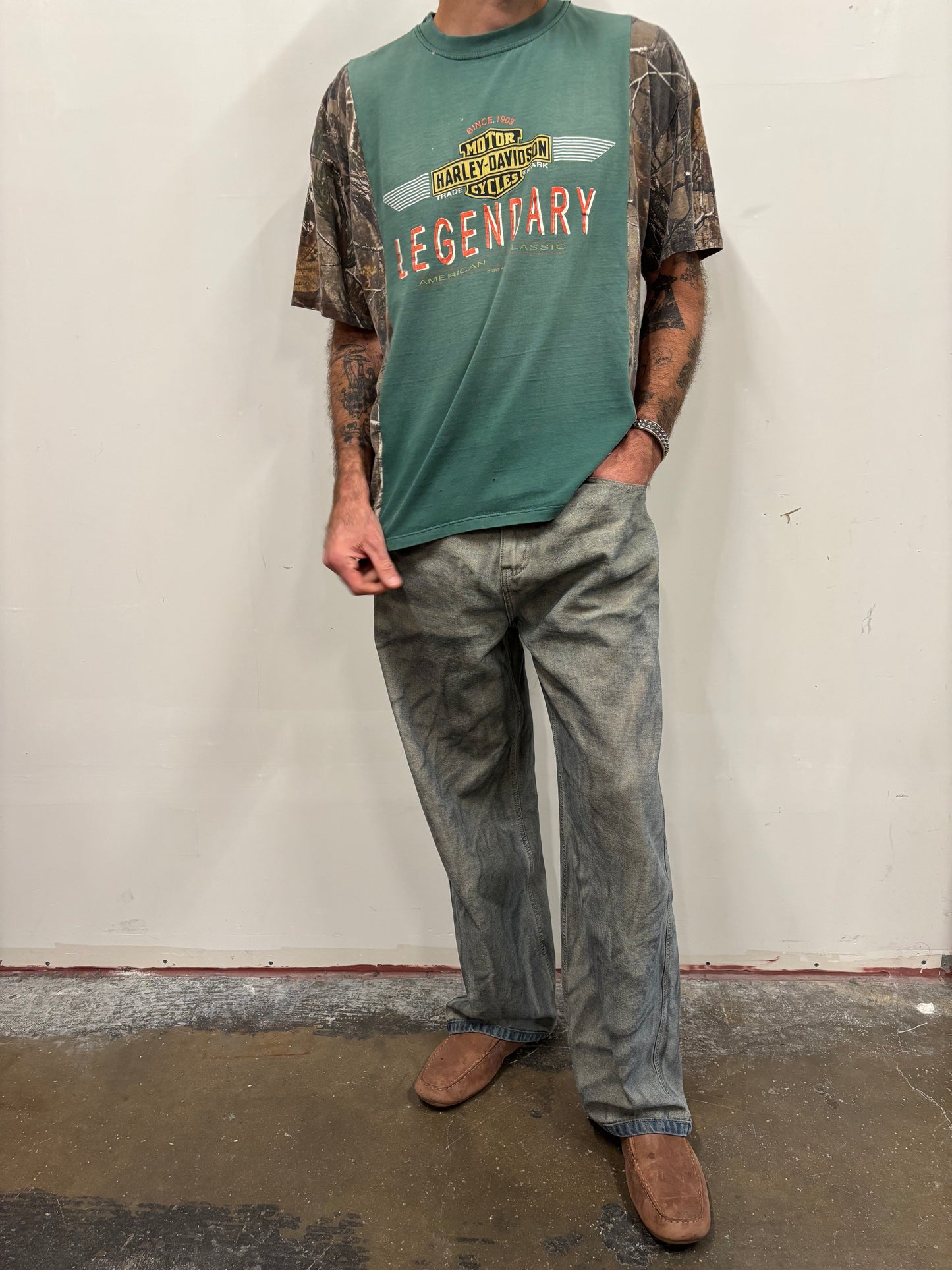 Reworked Harley Davidson Camo Shirt