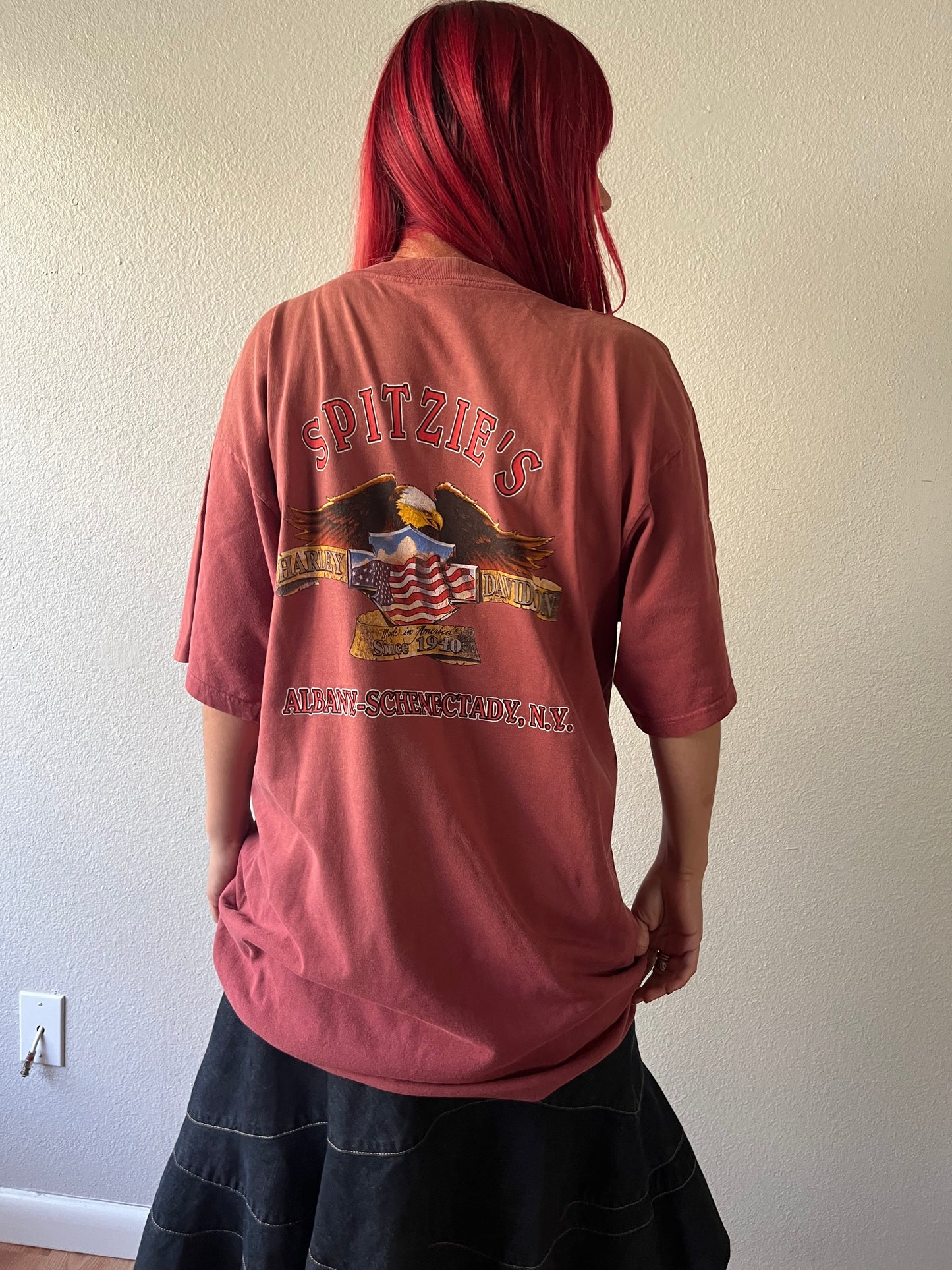 Vintage Harley Davidson NY Salmon Shirt