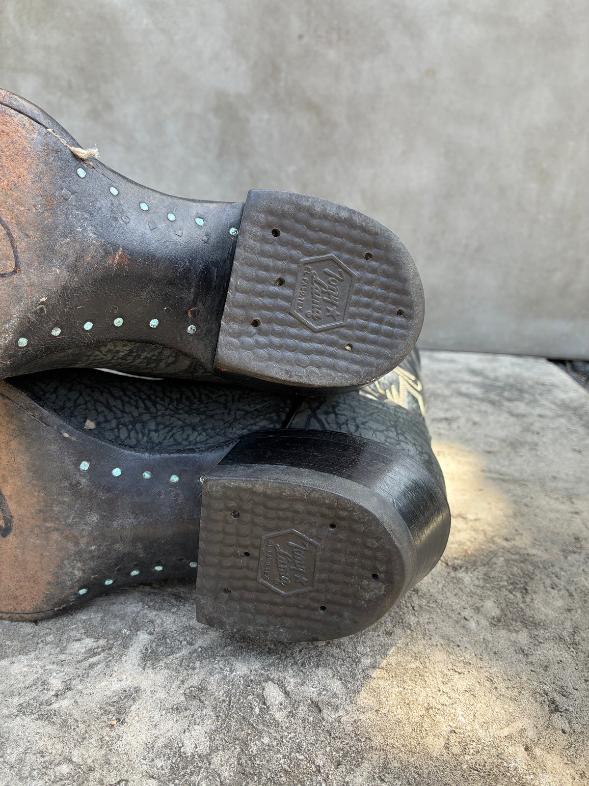 Vintage 1980s Tony Lama Black Leather Cowboy Boots
