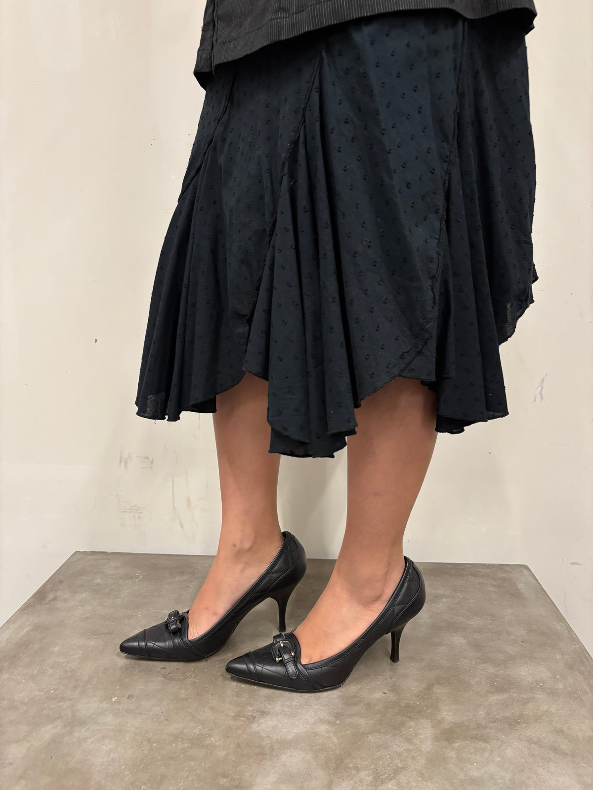 Burberry Black Quilted Leather Buckle Heels