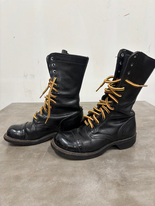 Vintage Corcoran Black Leather Lace Up Boots