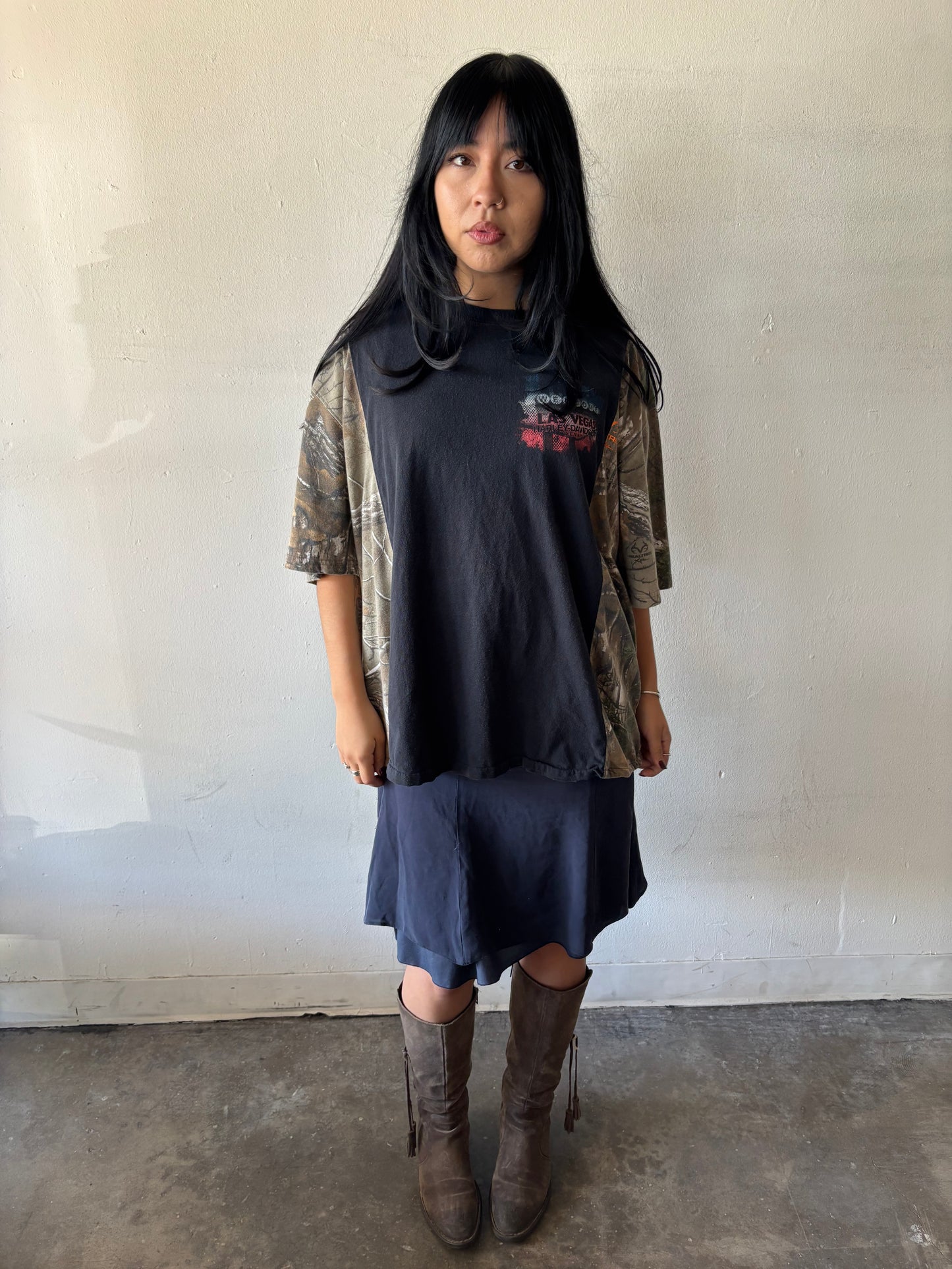 Reworked Harley Davidson Camo Shirt