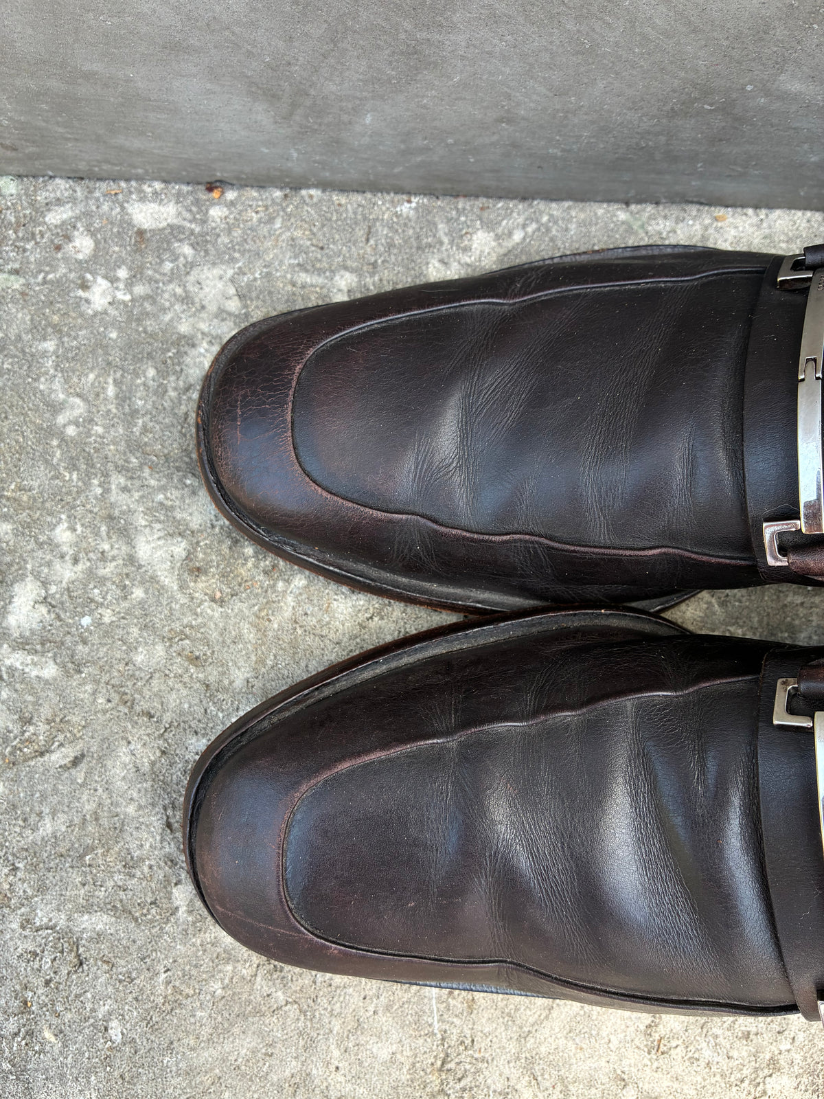 Vintage Gucci Brown Leather Loafers