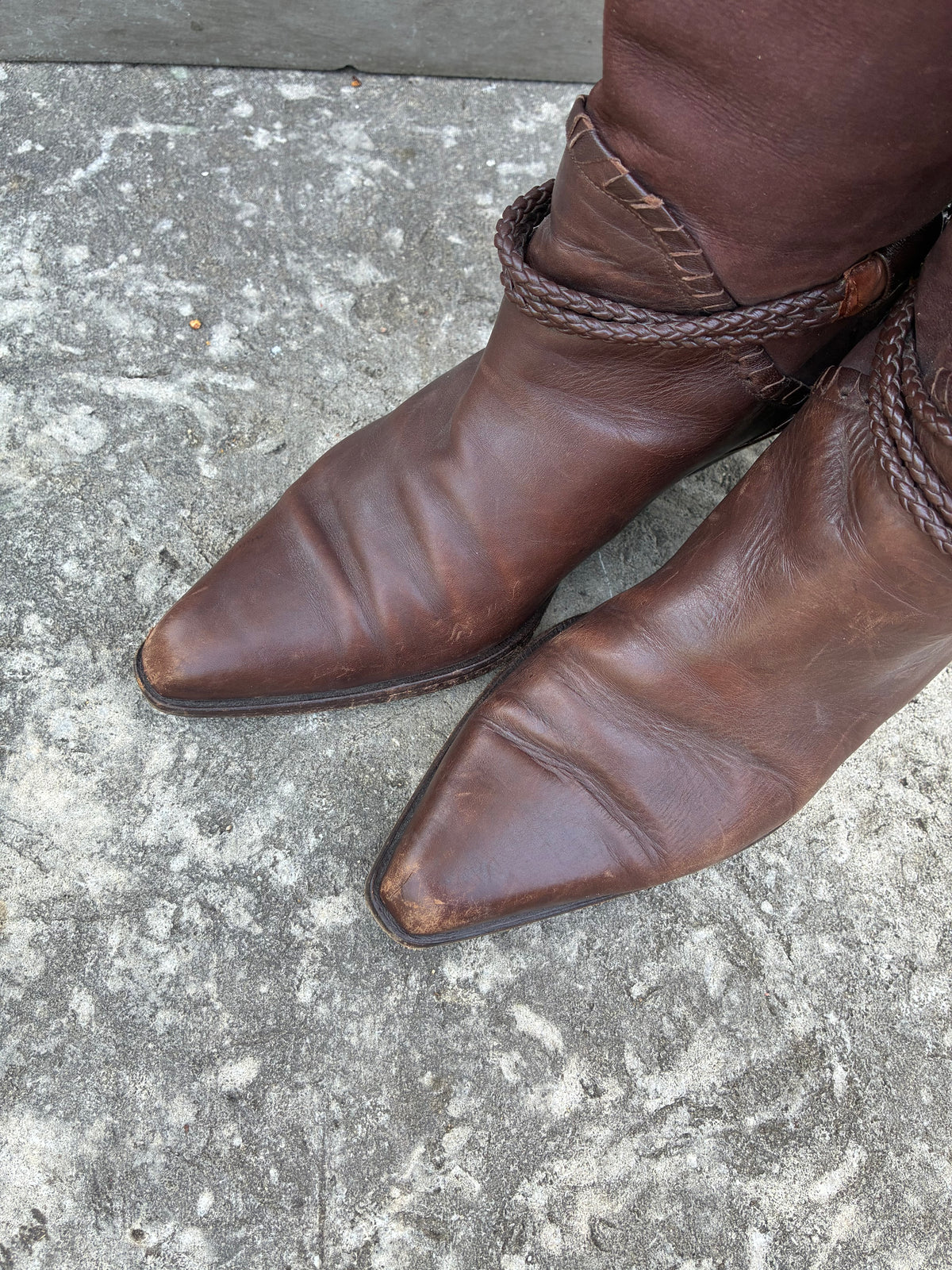 Vintage Via Spiga Brown Leather Cowboy Boots