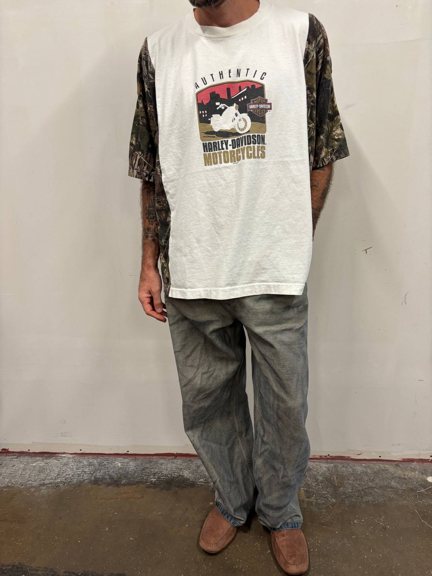 Reworked Harley Davidson Camo Shirt