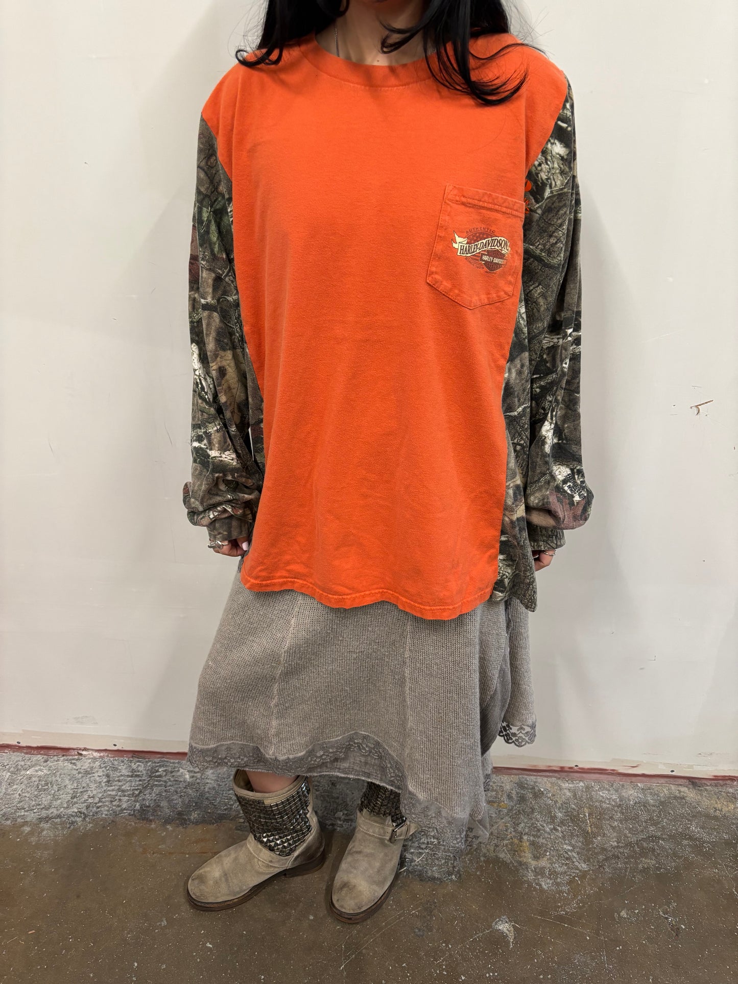 Reworked Harley Davidson Camo Shirt