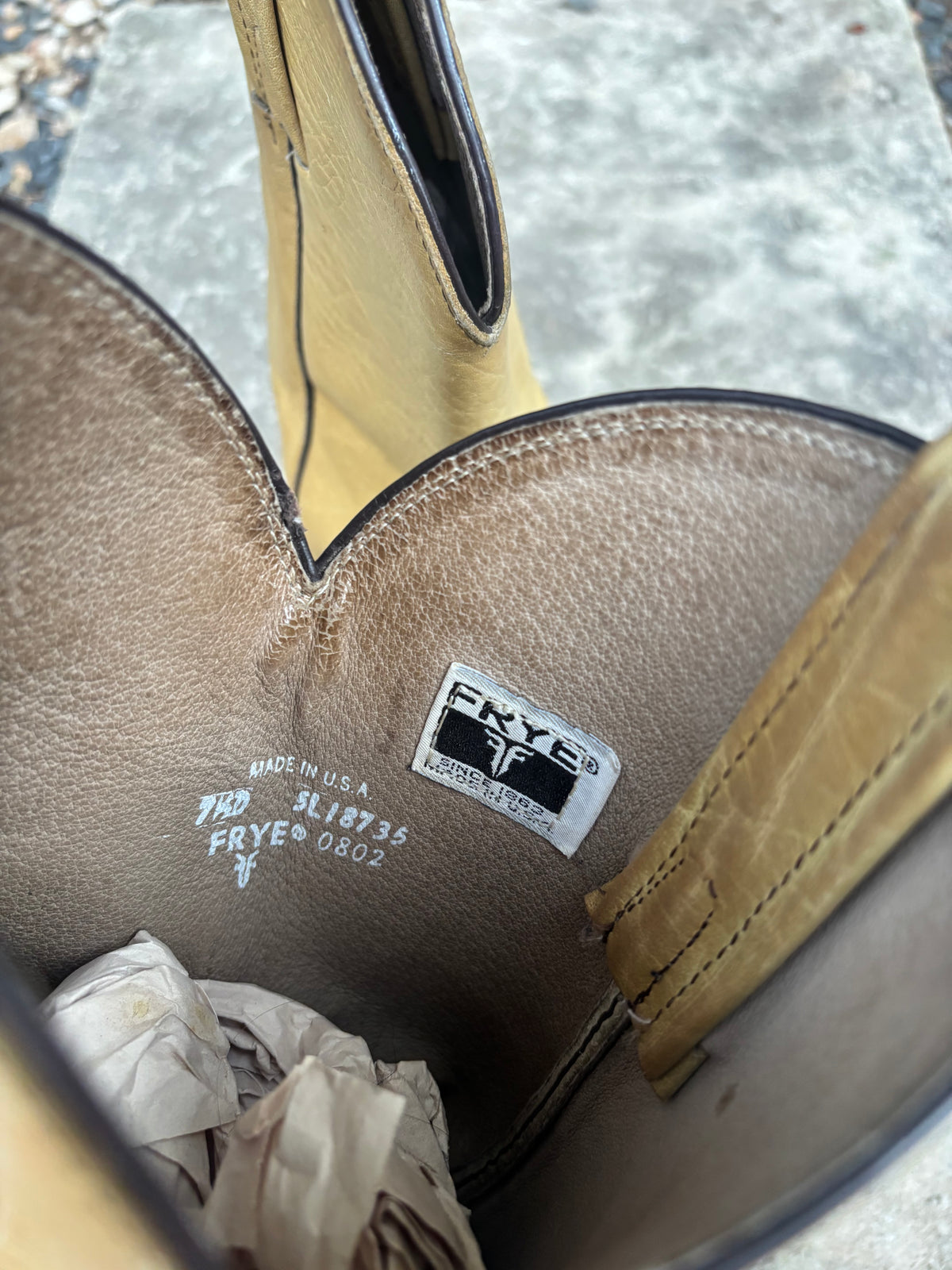 Vintage Yellow FRYE Cowboy Boots