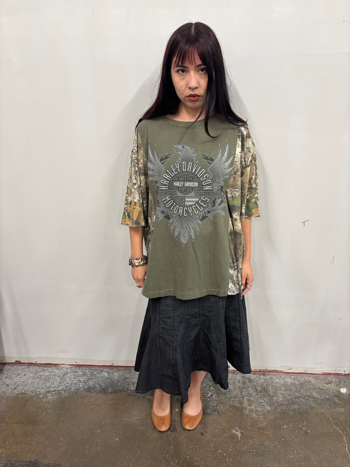 Reworked Harley Davidson Camo Shirt