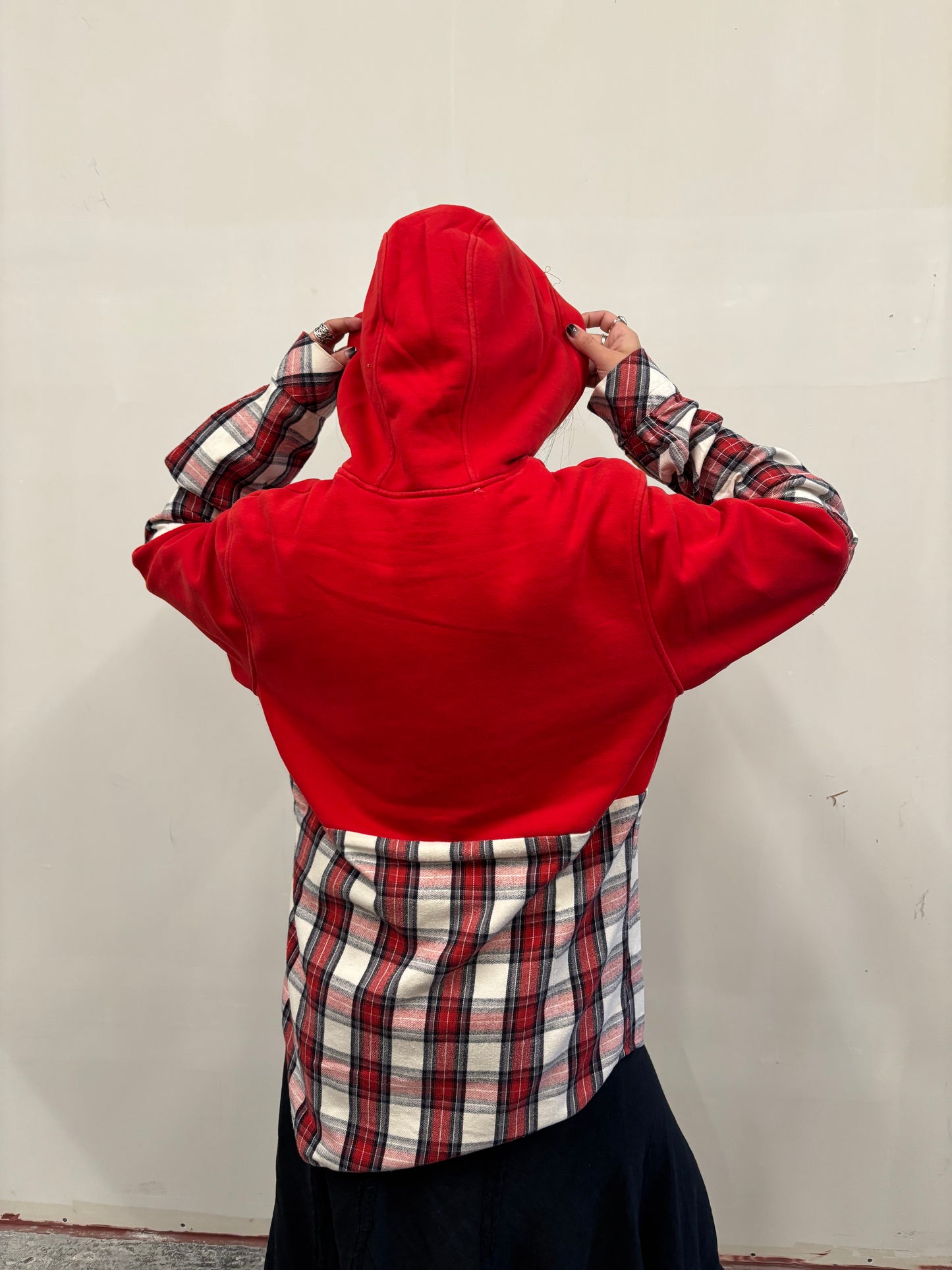 Reworked Adidas Flannel Hoodie