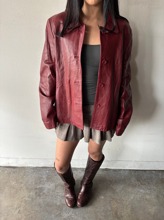 Vintage Red Leather Jacket